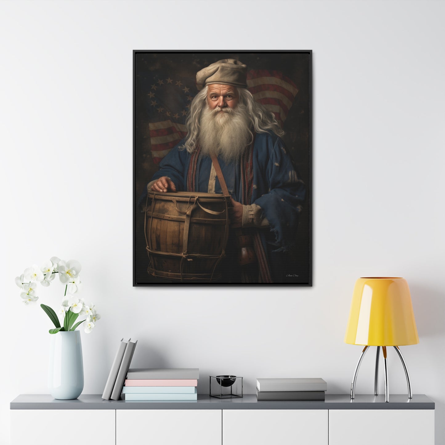 Framed Americana Santa Gallery Canvas Wraps, Vertical Frame