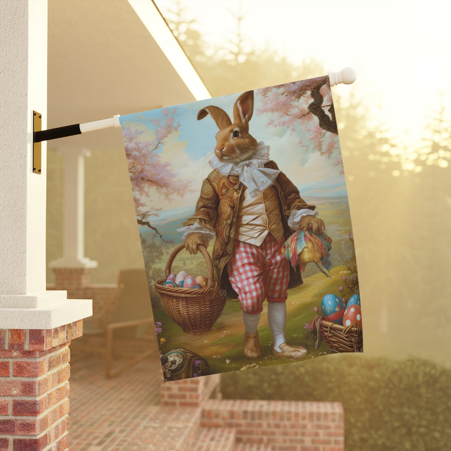 Easter Garden Flag - Vintage Bunny Design