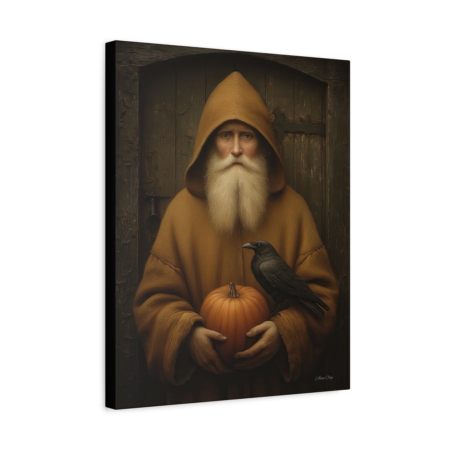 Mystical Fall Canvas Art, Pumpkin Decor, Autumn Wall Art, Halloween Home Decor, Spiritual Artwork, Living Room Decoration