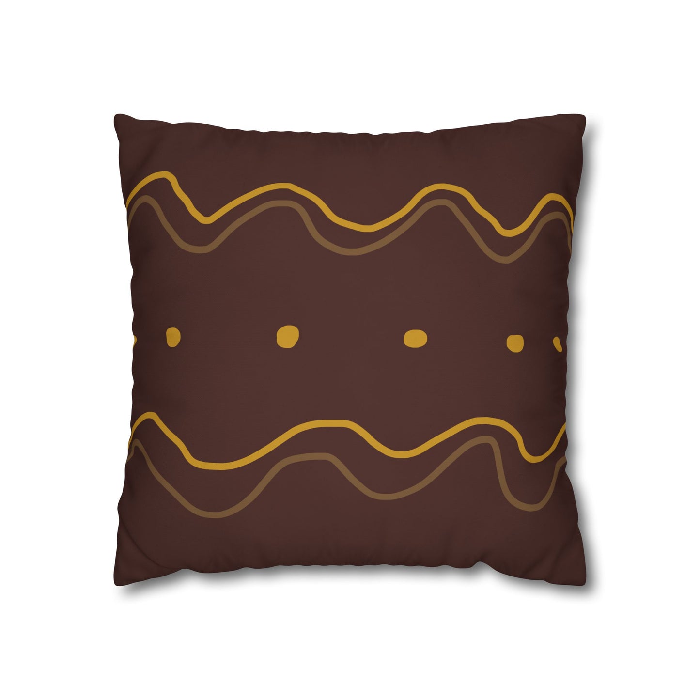 Redware Squiggles Square Poly Canvas Pillowcase