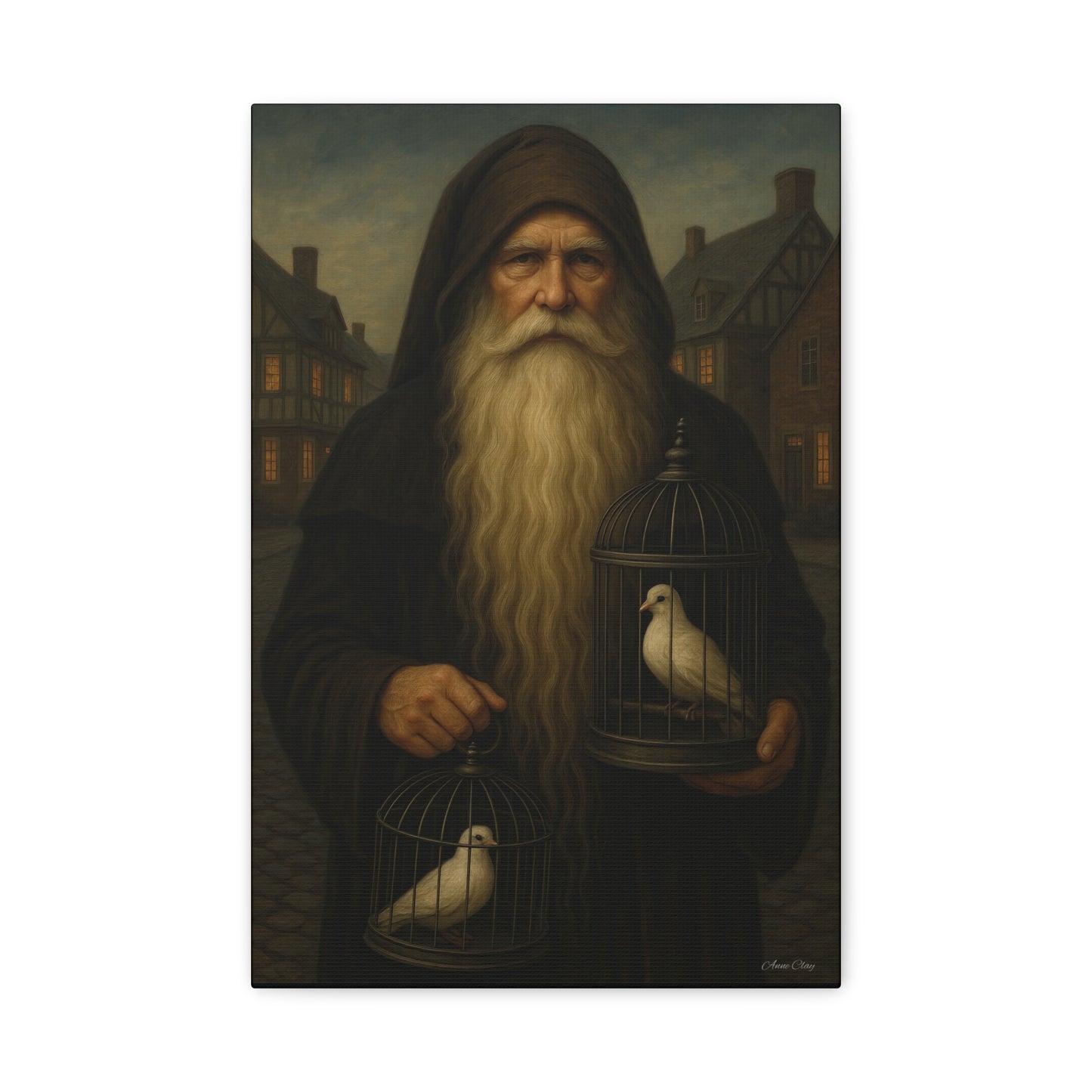 Peace Santa, Old World Colonial Wall Art Canvas, Large Print, Home Decor, Gift for Art Lovers, Christmas