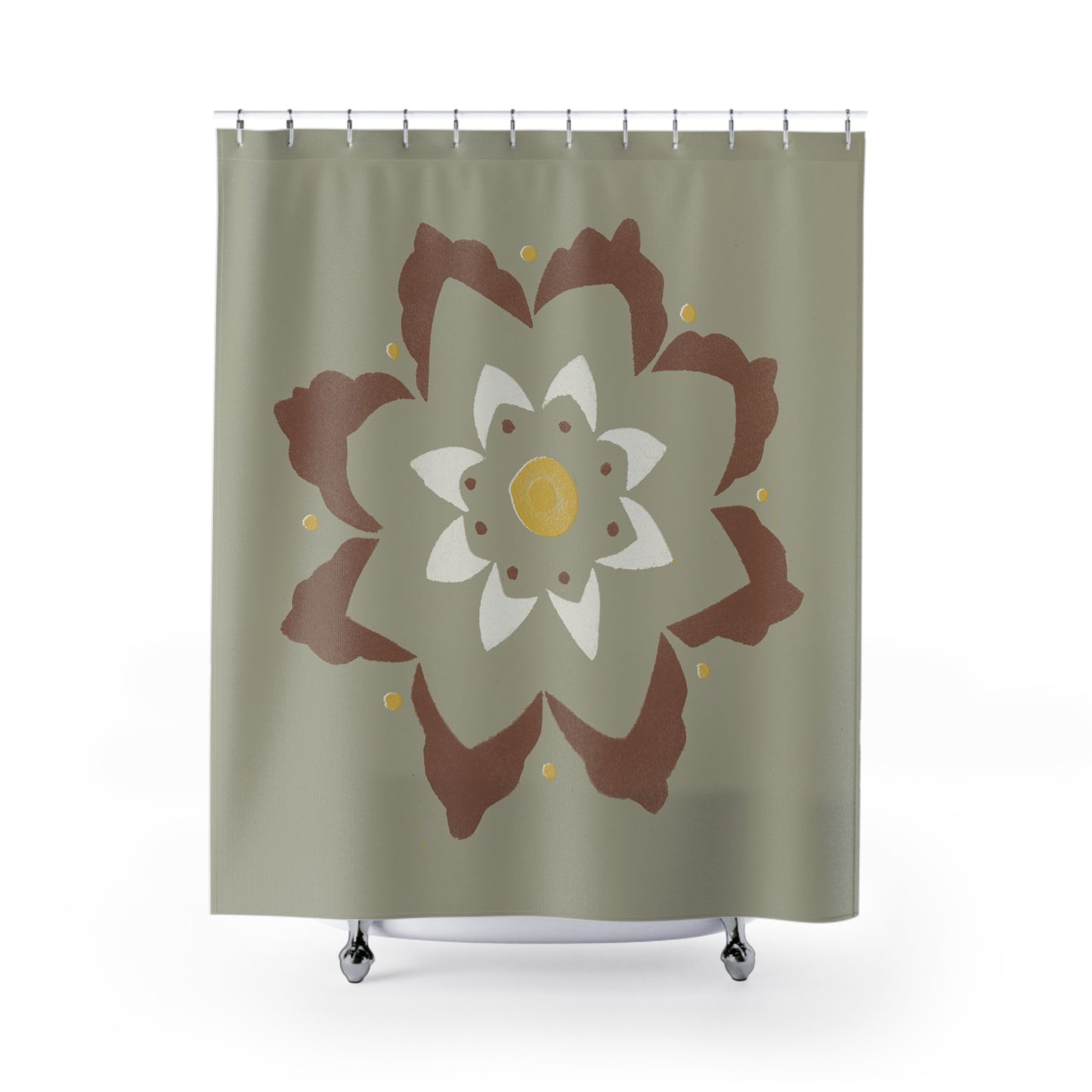Fantasy Collection, Large Stencil Flower Shower Curtains