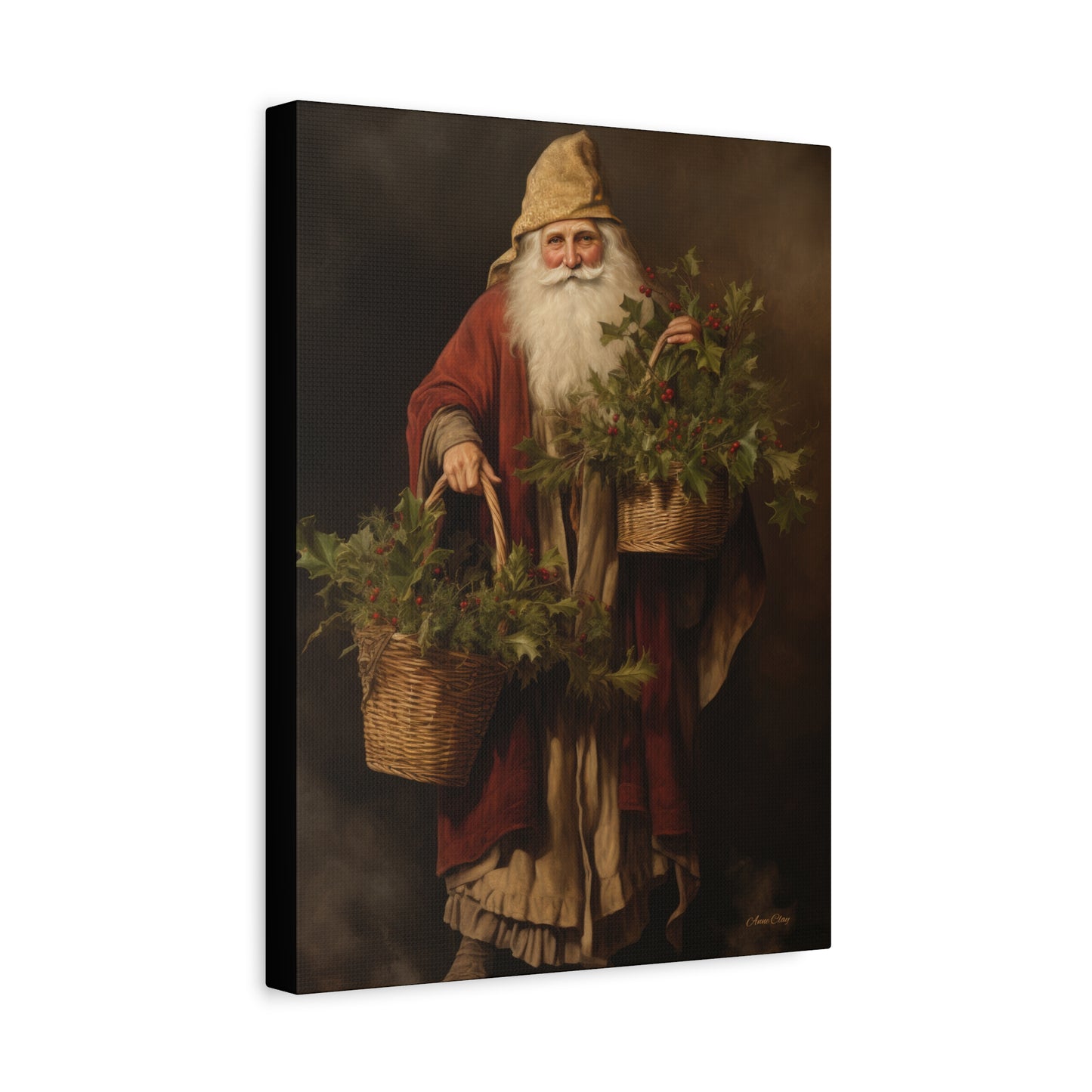 Jolly Santa Ivy Matte Canvas, Stretched, 1.25"