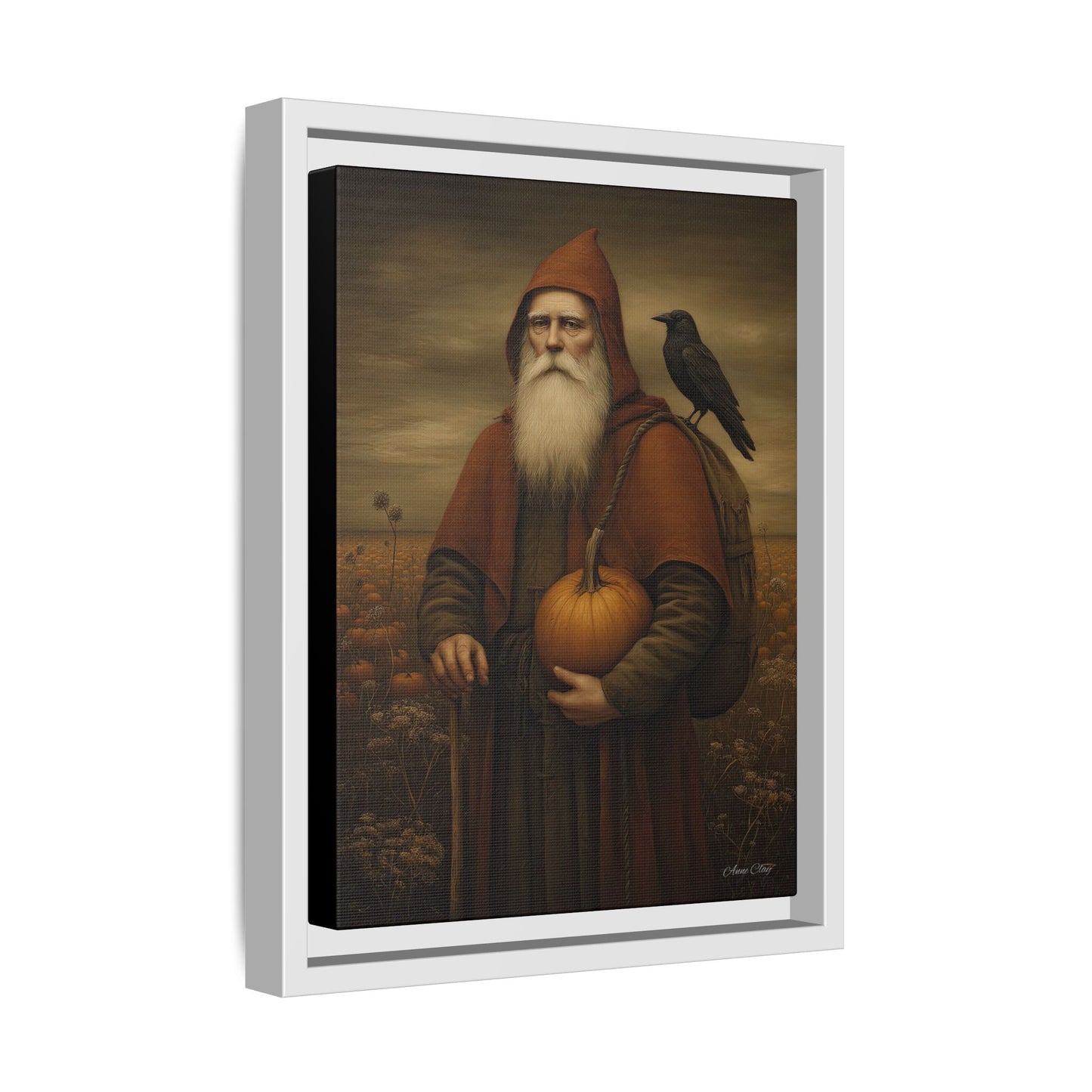 Framed Autumn Canvas Art, Fall Decor for Home, Harvest Wall Art, Thanksgiving Gift, Rustic Nature Painting