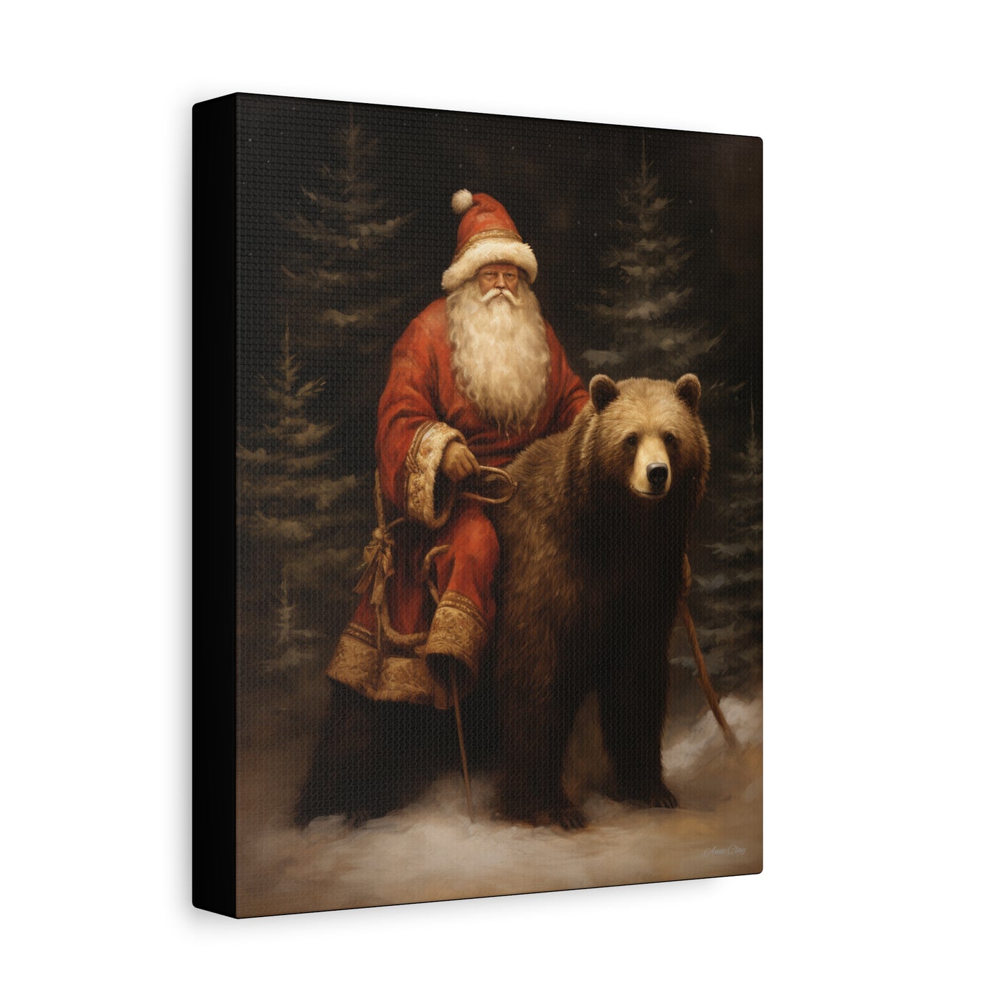 Northwoods Santa Matte Canvas, Stretched, 1.25"