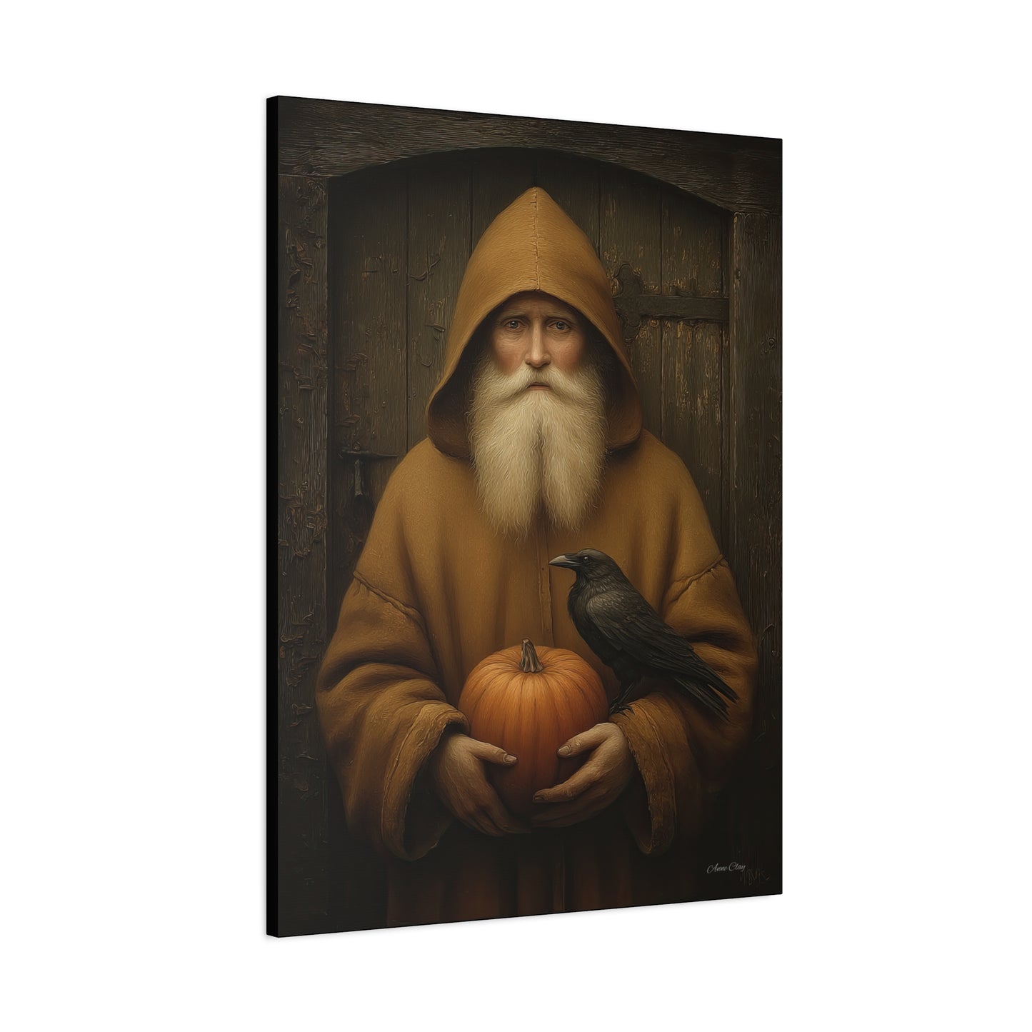Mystical Fall Canvas Art, Pumpkin Decor, Autumn Wall Art, Halloween Home Decor, Spiritual Artwork, Living Room Decoration