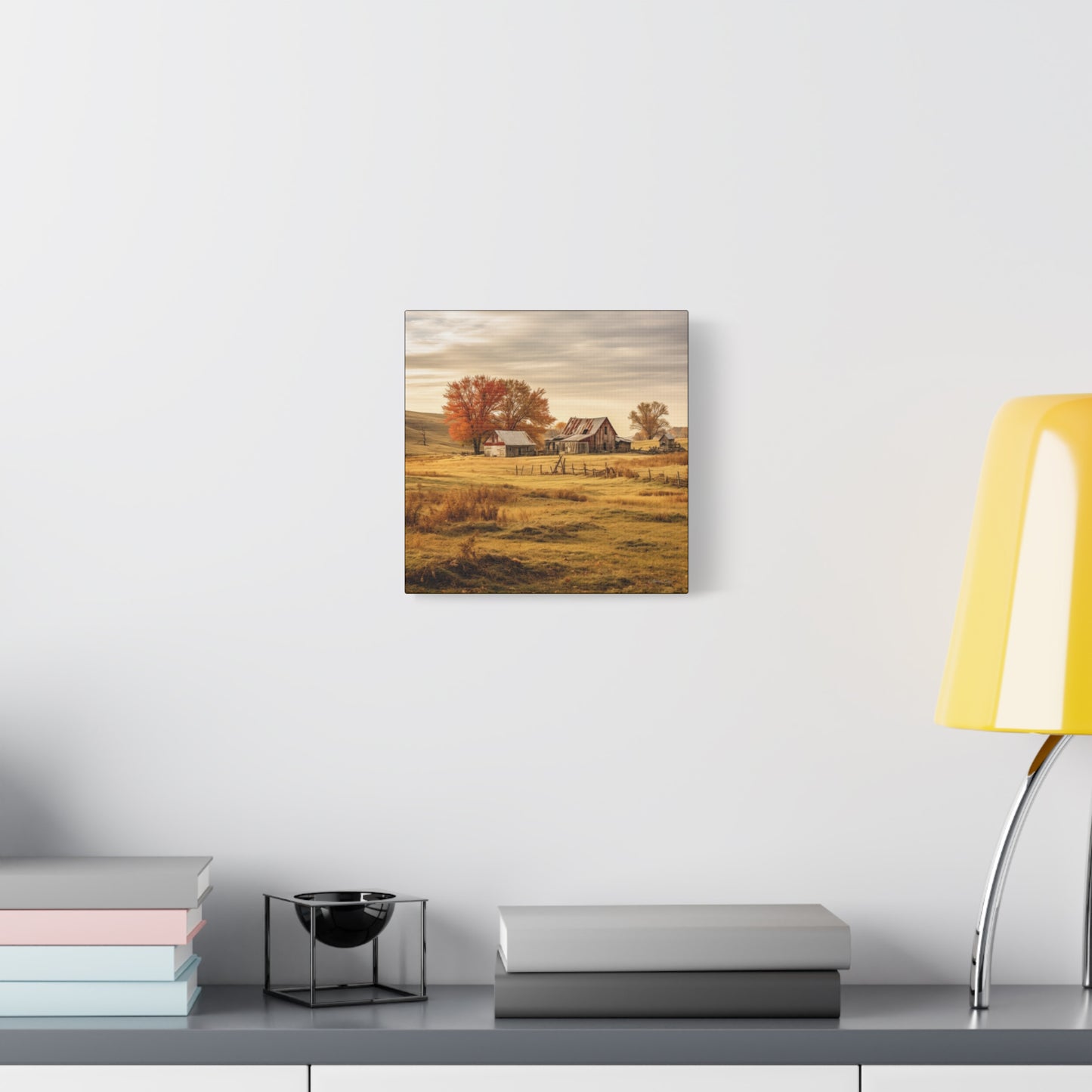 Rustic Farmhouse Canvas Wall Art, Autumn Landscape Decor, Cozy Home Decoration, Farmhouse Style Gift, Rustic Wall Art for All Occasions