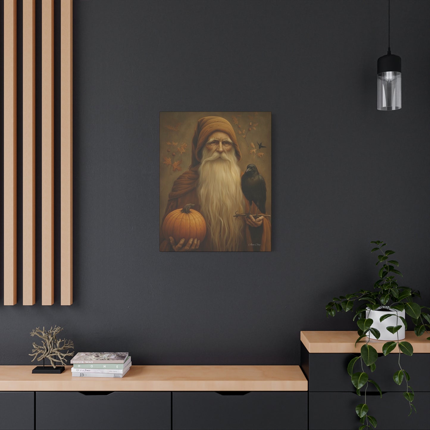 Mystical Fall Canvas Art, Autumn Decor, Nature Wall Art, Halloween Home Decor, Gift for Harvest Season