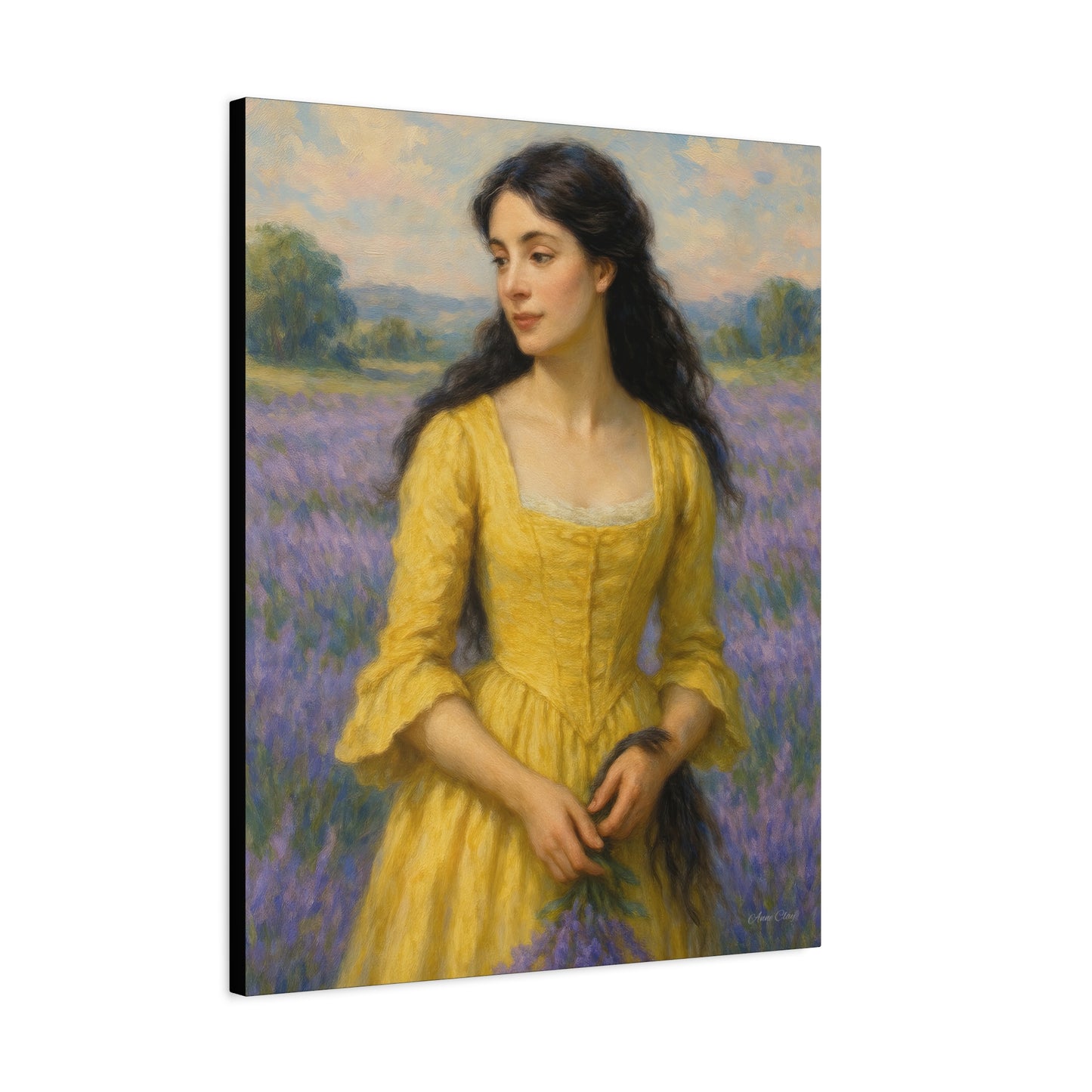 Stretched Canvas Art Print, Floral Decor, Wall Art for Living Room, Lavender Fields