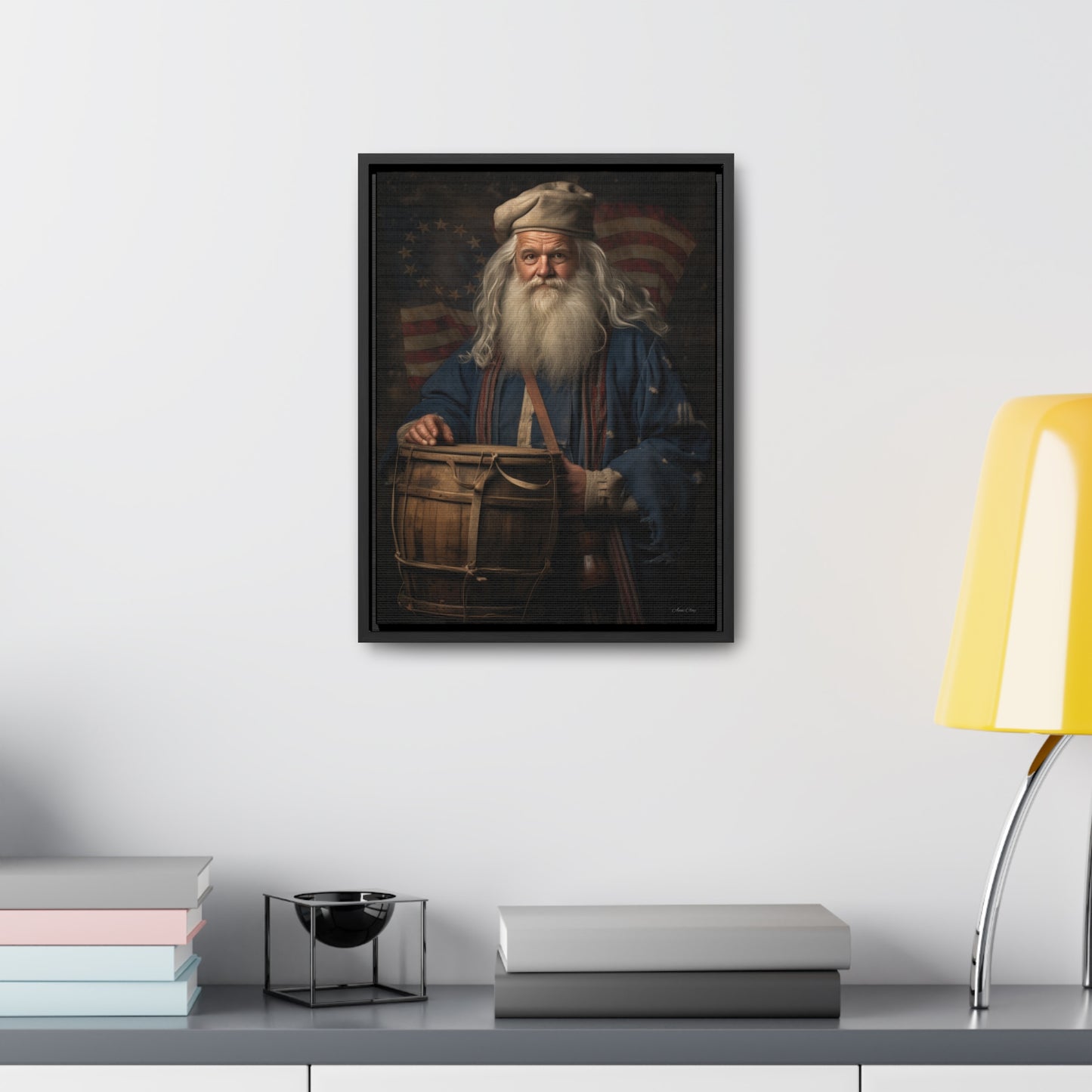 Framed Americana Santa Gallery Canvas Wraps, Vertical Frame