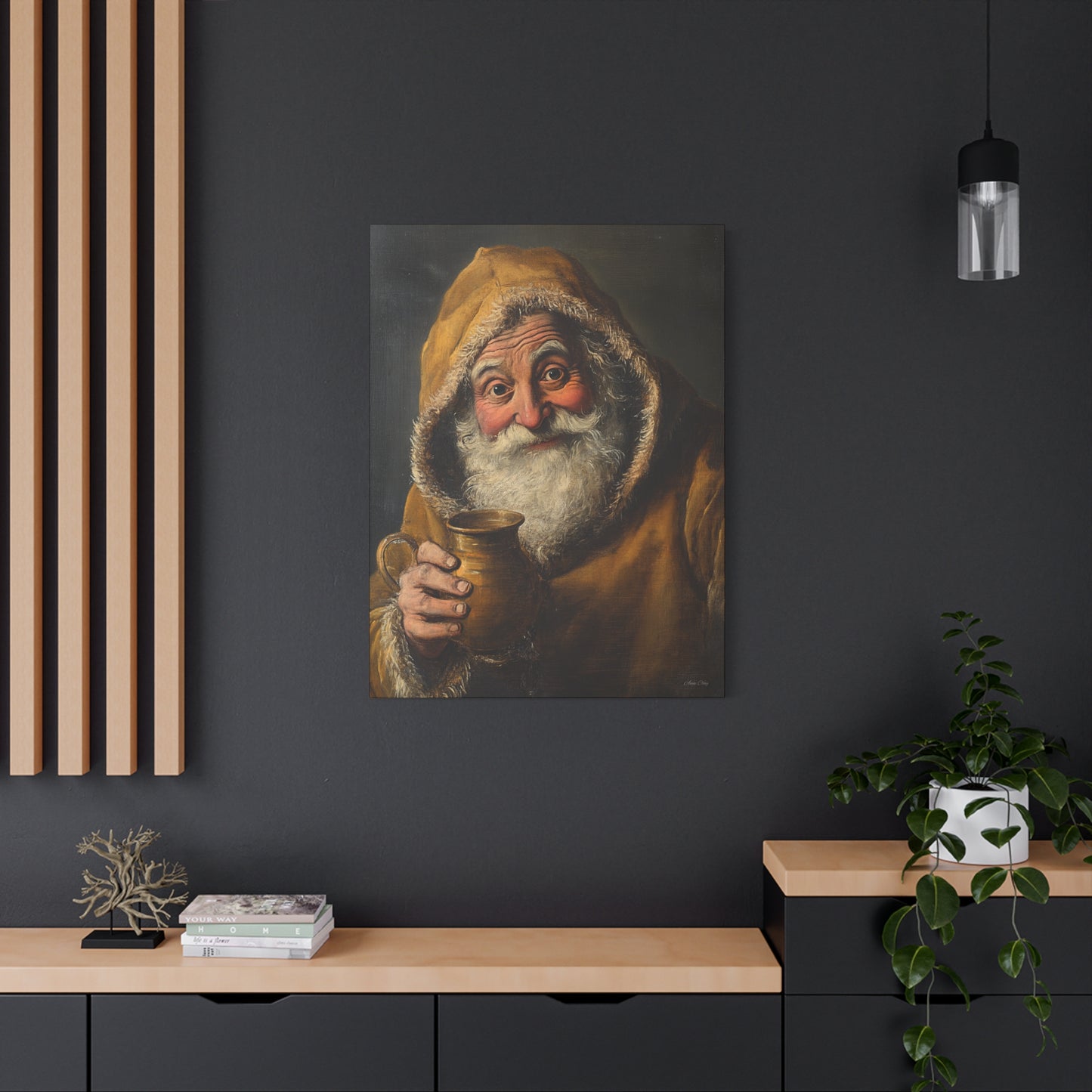 Tavern Santa Matte Canvas, Stretched, 1.25"