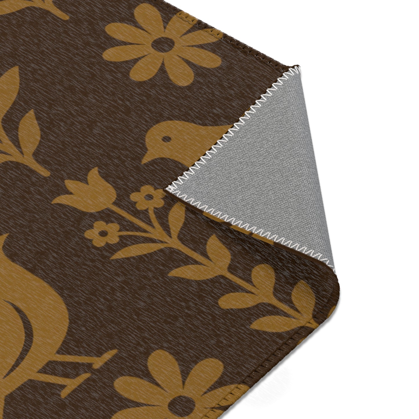 Charming Bird & Floral Area Rug - Cozy Home Decor, Rustic Style, Nature-Inspired, Perfect for Living Room, Bedroom, or Outdoor Spaces