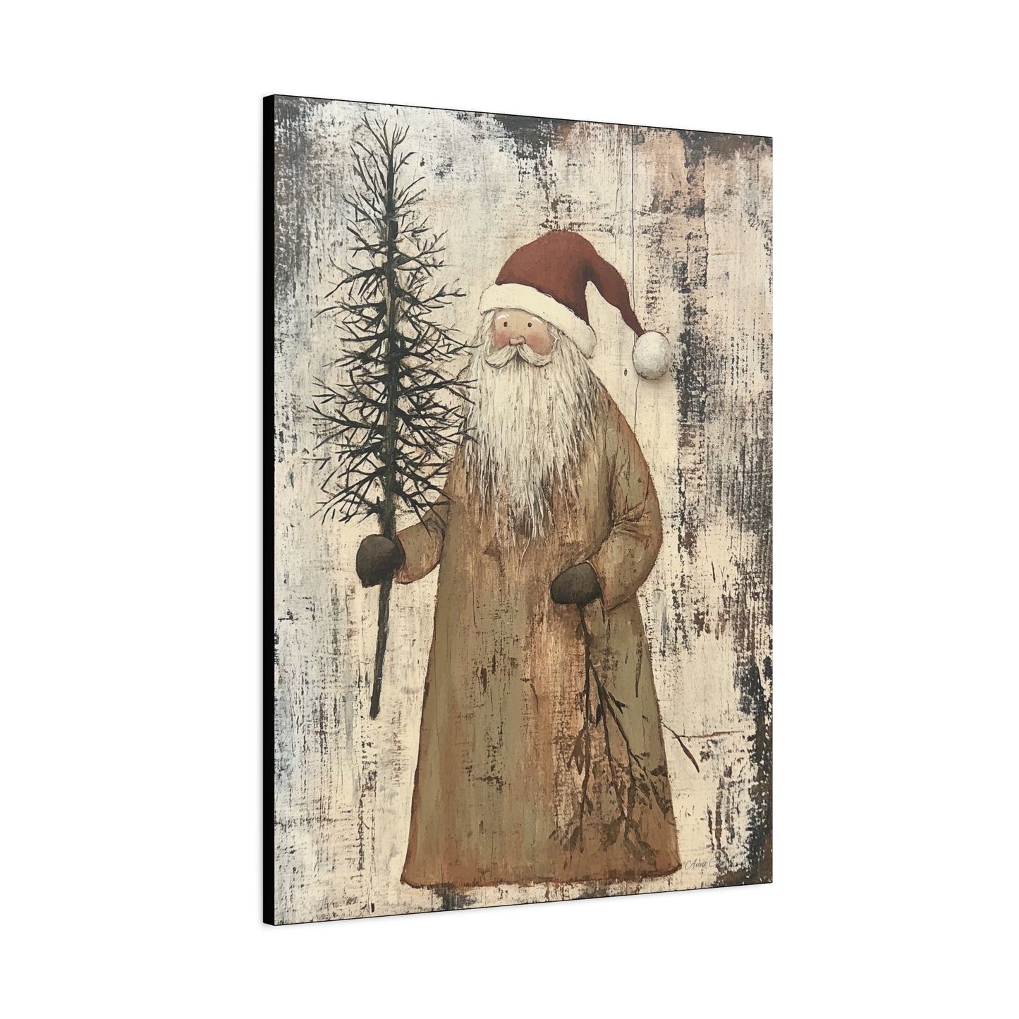 Happy Twiggy Santa Matte Canvas, Stretched, 1.25"