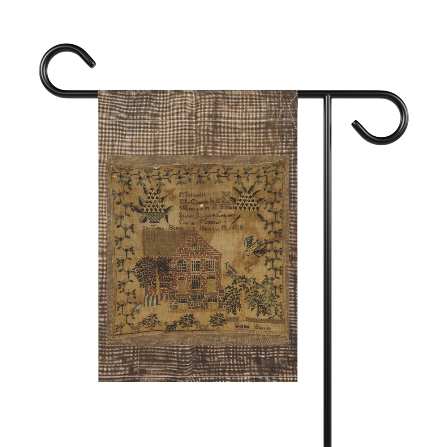 Gritty Prim Sampler Garden & House Banner