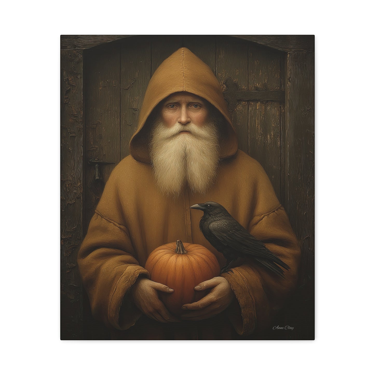 Mystical Fall Canvas Art, Pumpkin Decor, Autumn Wall Art, Halloween Home Decor, Spiritual Artwork, Living Room Decoration