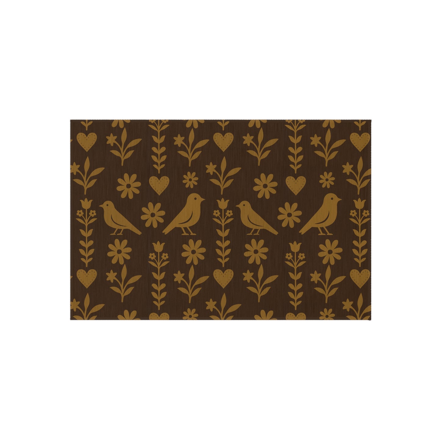 Charming Outdoor Rug for Patios, Gardens, Camping, Bohemian Decor, Bird Pattern, Seasonal Decorating