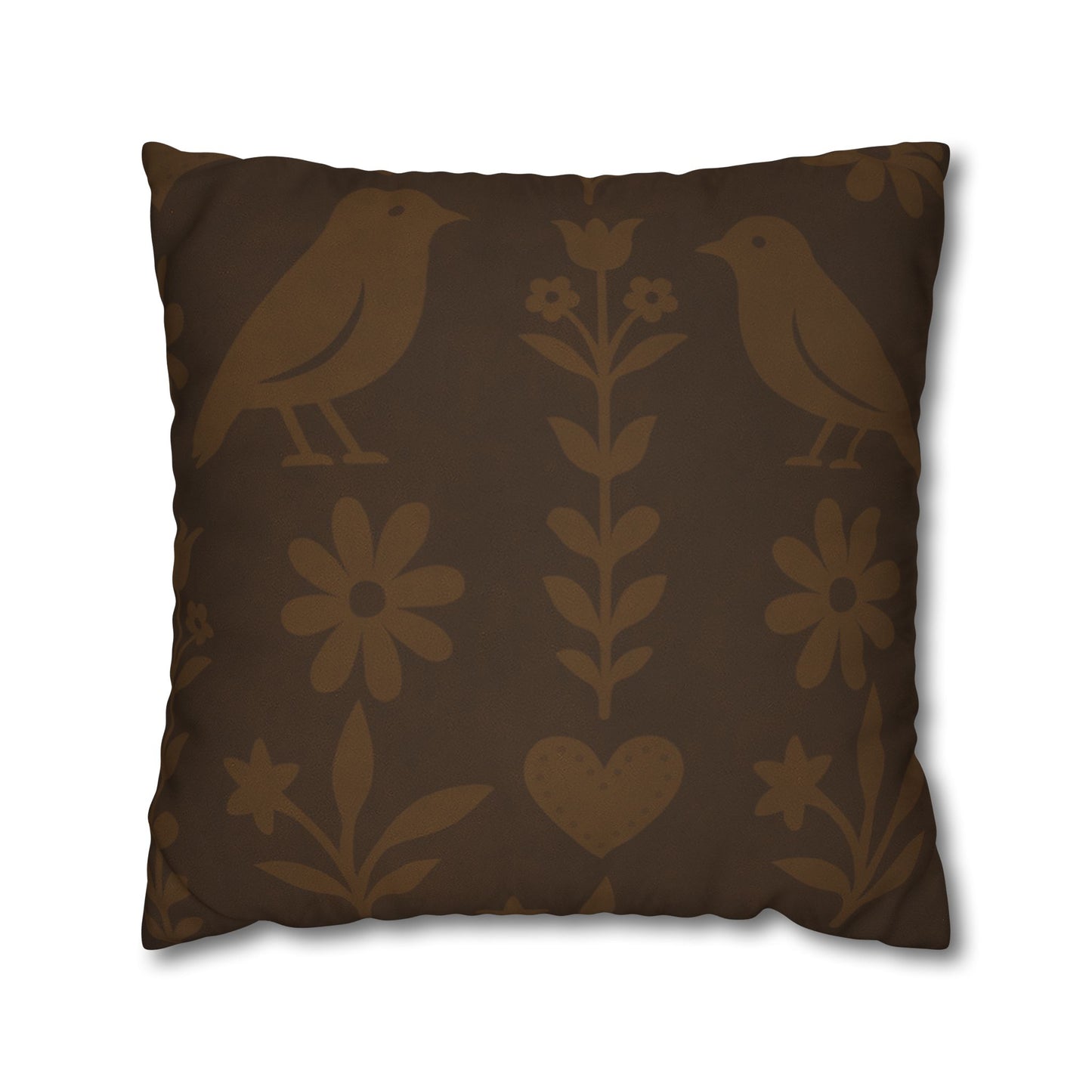 Bohemian Bird Pattern Pillowcase - Cozy Home Decor, Vintage Accent, Gift for Bird Lovers, Rustic Living Room, Nature Inspired