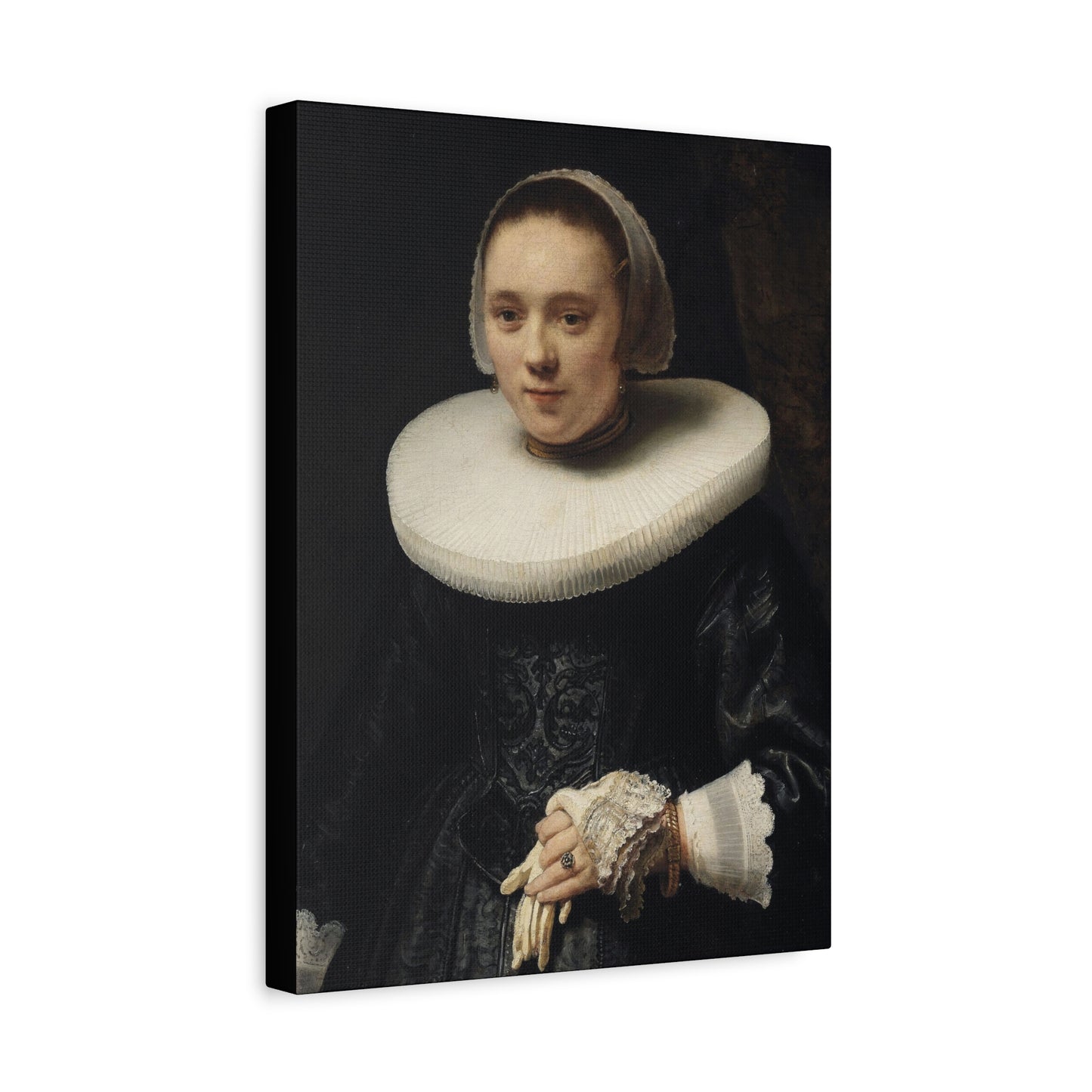 1600's Woman Classic Portrait Matte Canvas Wall Art – Elegant Home Decor for Art Lovers