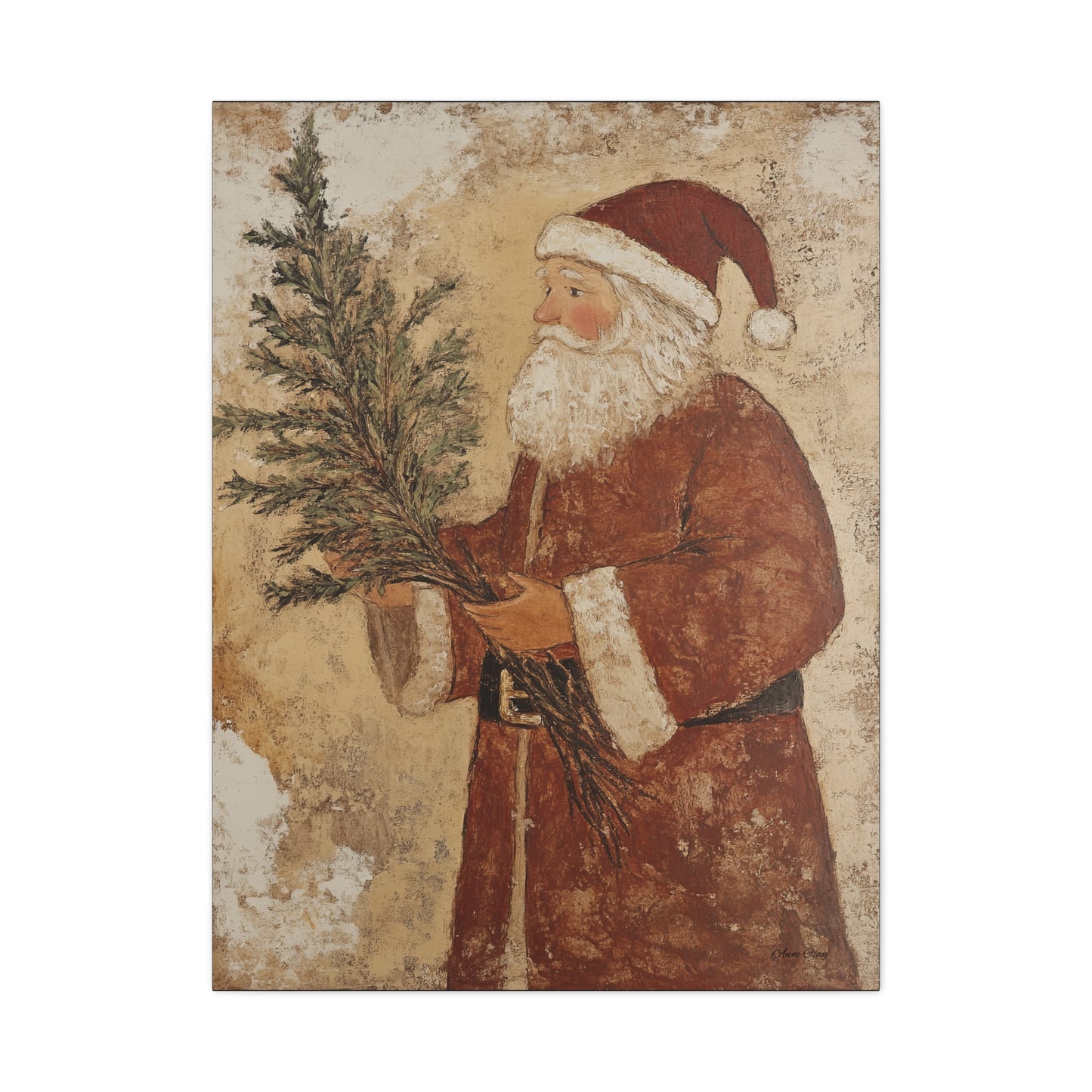 Grunge Classic Santa Matte Canvas, Stretched, 1.25"