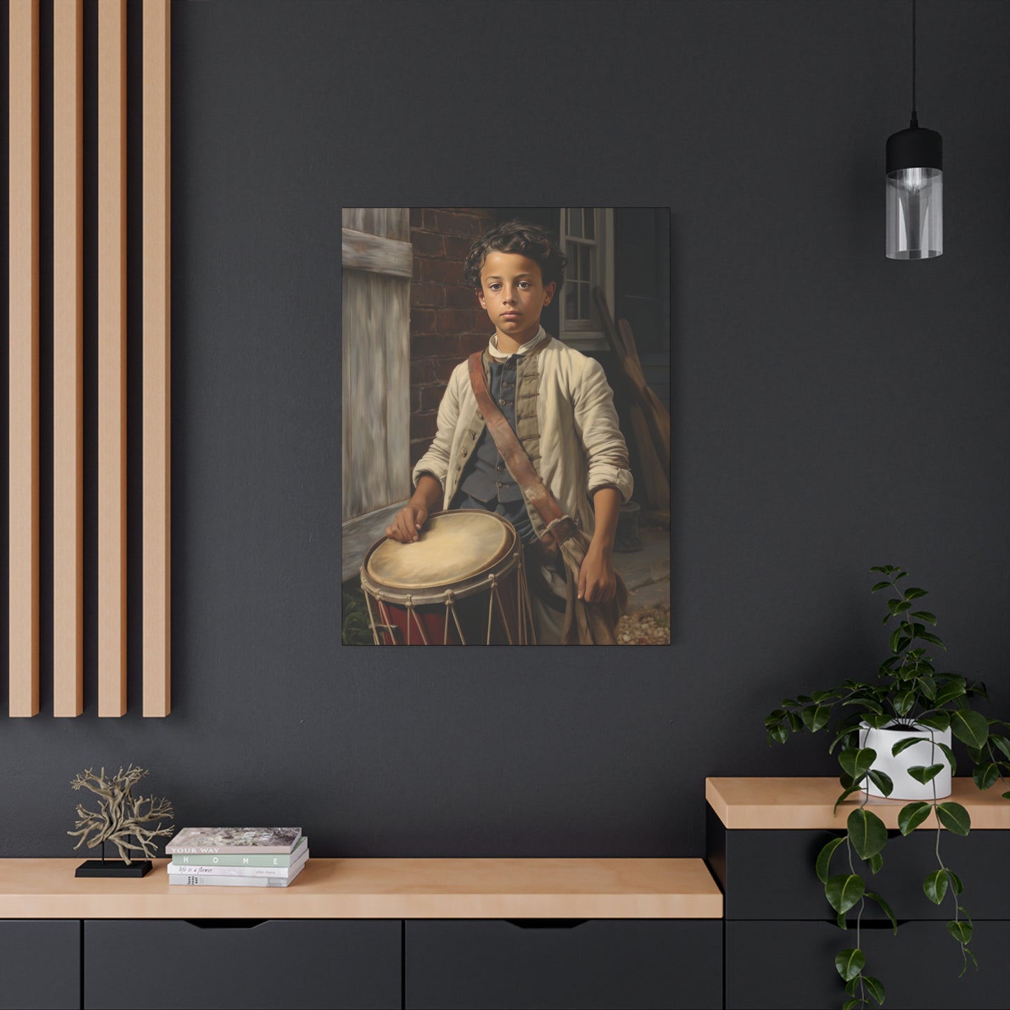 Historic Drummer Boy Matte Canvas Wall Art - 1.25" Stretched Print for Home Decor