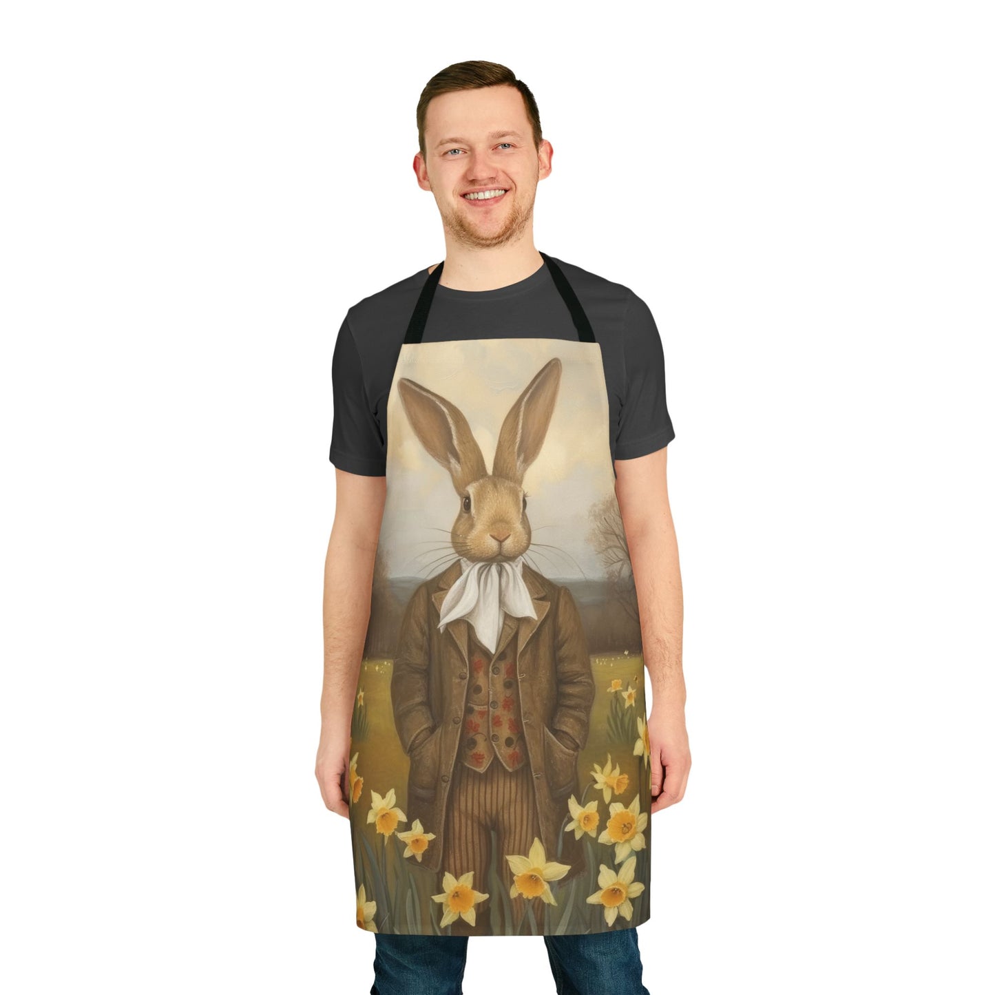 Whimsical Bunny Apron with 5-Color Straps - Perfect for Spring Cooking
