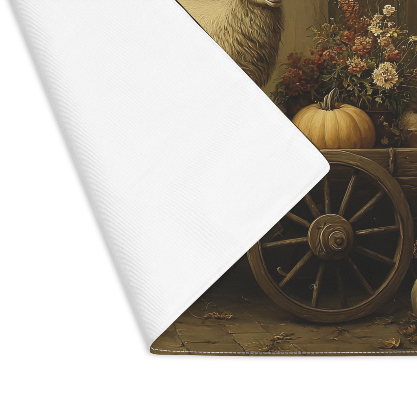 Rustic Farmhouse Placemat with Sheep Design, Autumn Decor, Kitchen Table Mat, Fall Table Setting, Country Home Decor