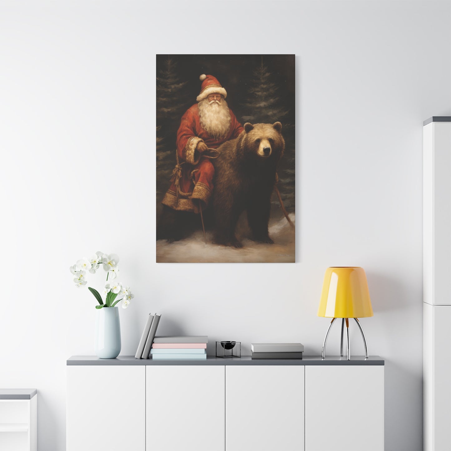 Northwoods Santa Matte Canvas, Stretched, 1.25"