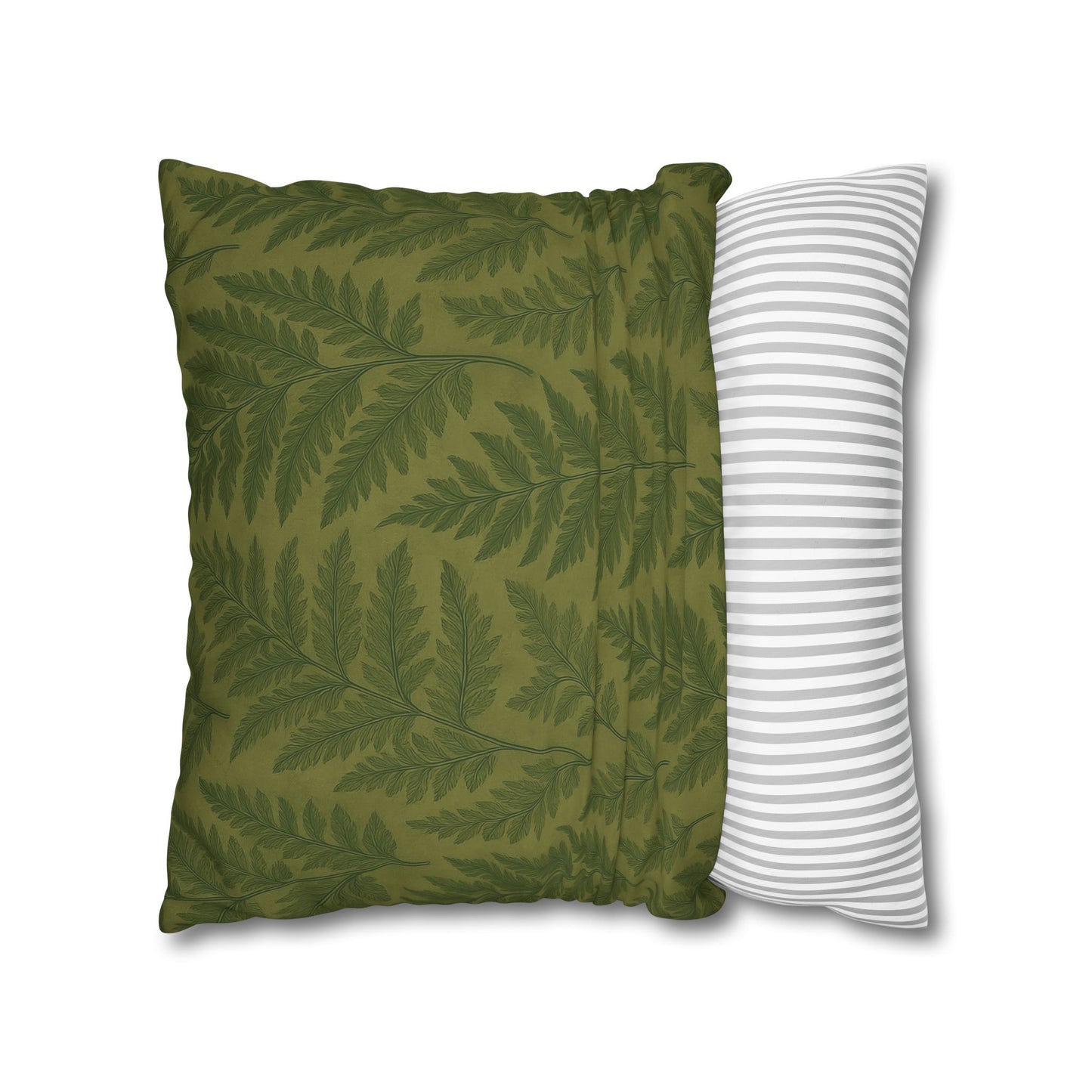 Fern Pattern Nature-Inspired Accent, Green Leaf Pillowcase, Gifts for Plant Lovers
