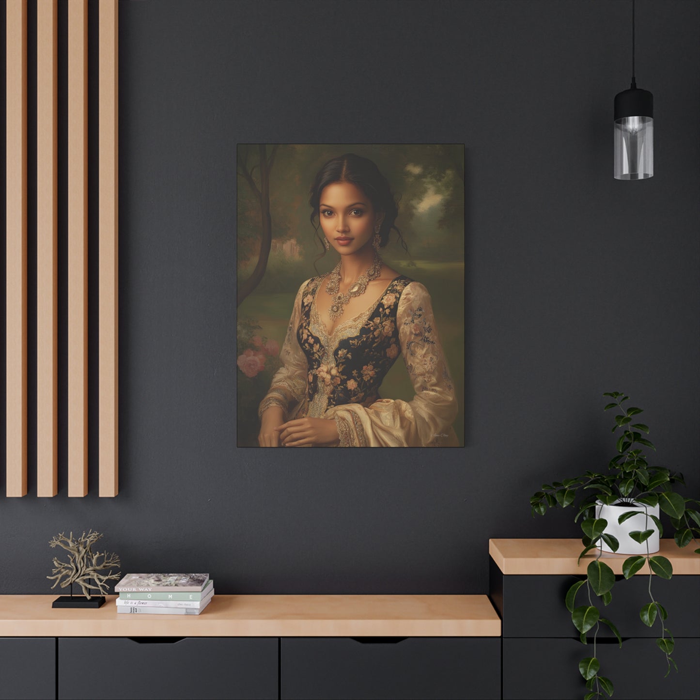 Elegant Floral Canvas Art Print, Wall Décor, Home Decoration, Gift for Her, Feminine Artwork, Vintage Inspired