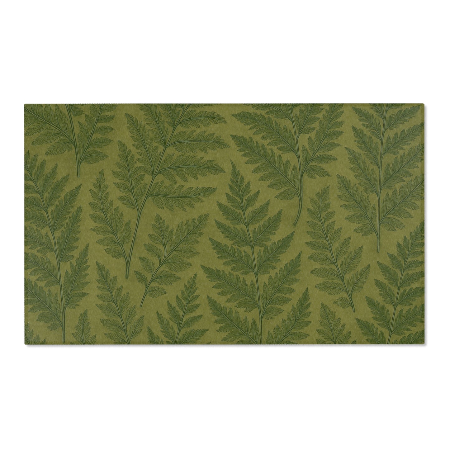 Botanical Fern Area Rug, Boho Home Decor, Cozy Living Room Mat, Eco-Friendly Carpet, Indoor Runner for Nature Lovers