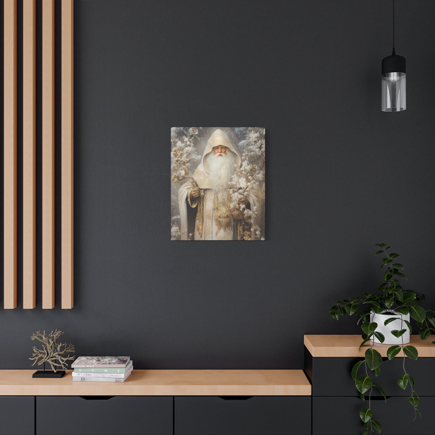 Winter White Santa Matte Canvas, Stretched, 1.25"