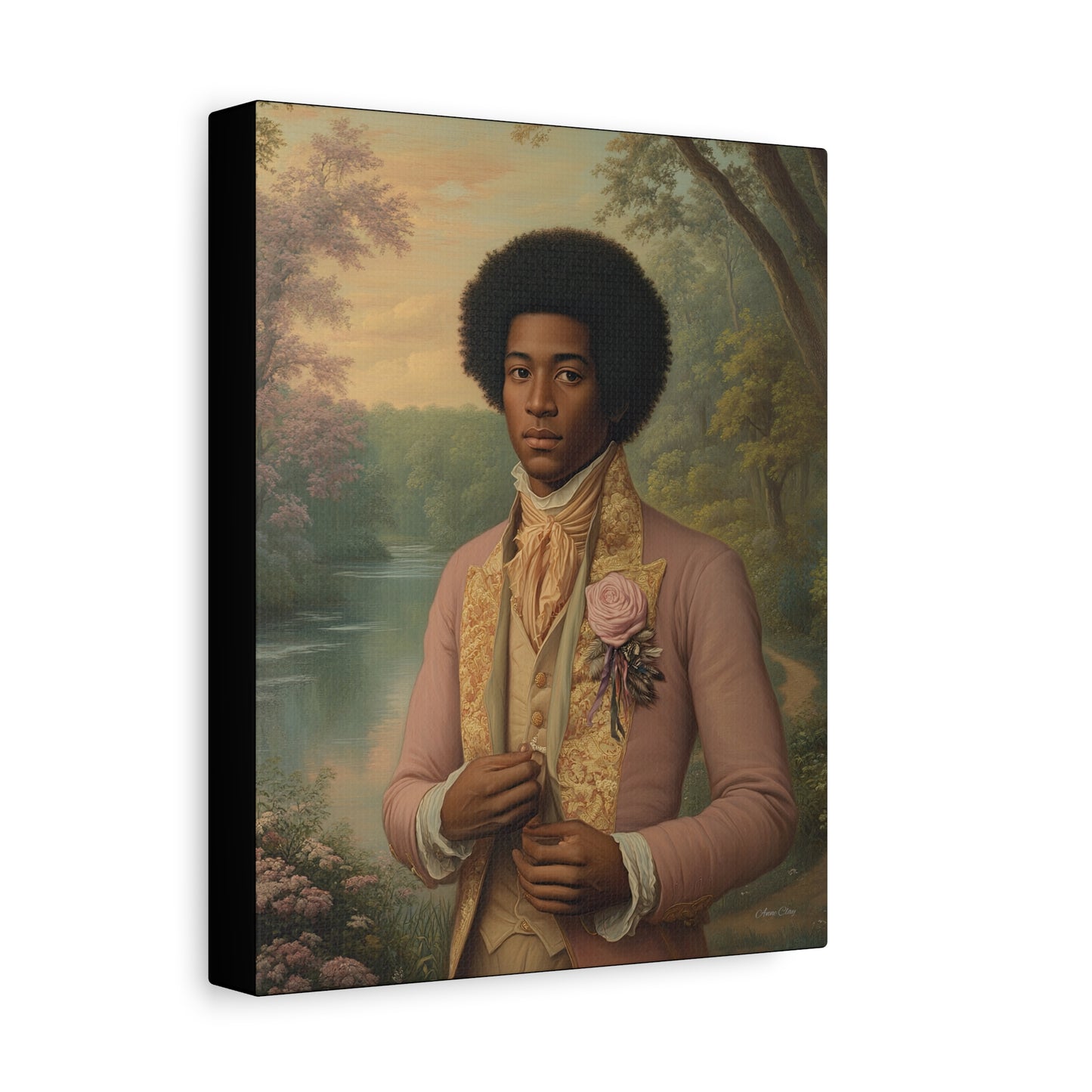 Elegant Portrait Canvas Art, Vintage Wall Decor, Home Aesthetic, Gift for Art Lovers, Framed Canvas, Romantic Home Decor, Historical Artwork