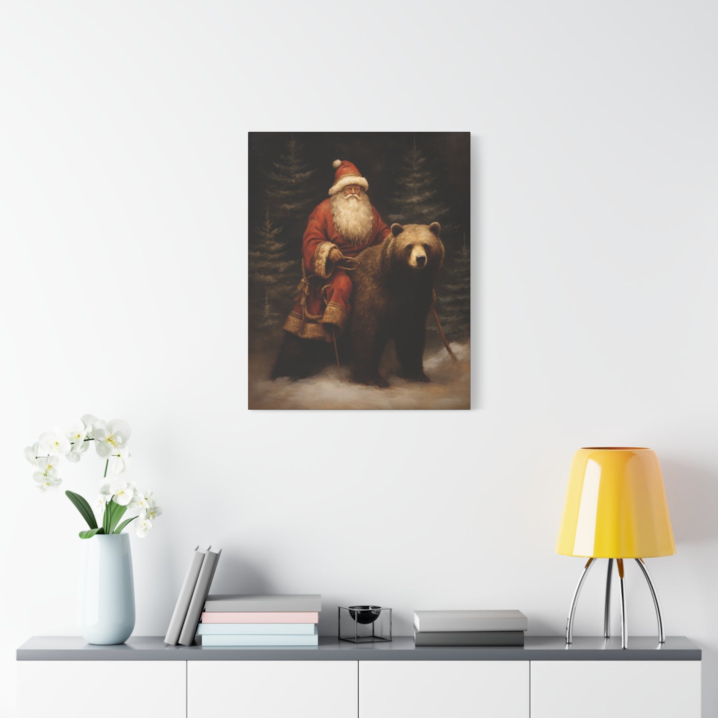 Northwoods Santa Matte Canvas, Stretched, 1.25"
