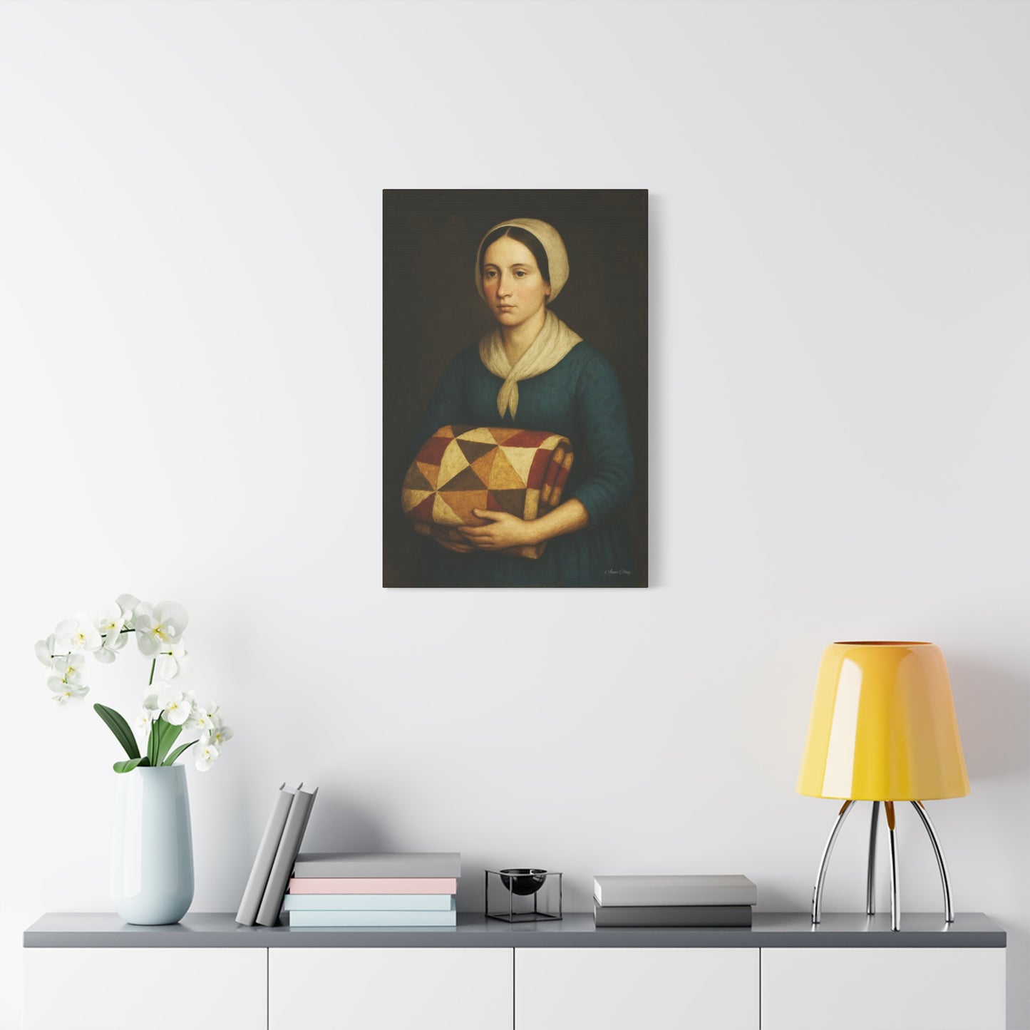 Elegant Stretched Canvas Art, Vintage Woman Portrait, Home Decor, Wall Art, Gift, Cottagecore Style, Art Print