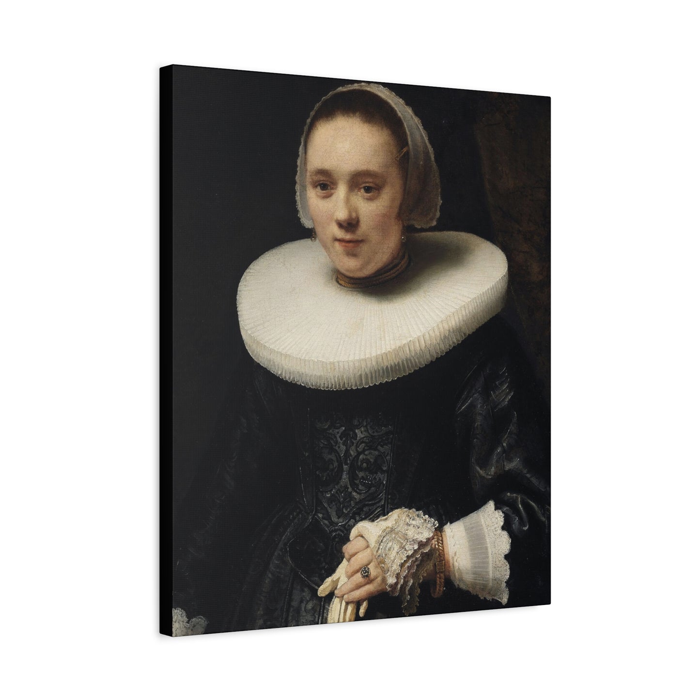 1600's Woman Classic Portrait Matte Canvas Wall Art – Elegant Home Decor for Art Lovers
