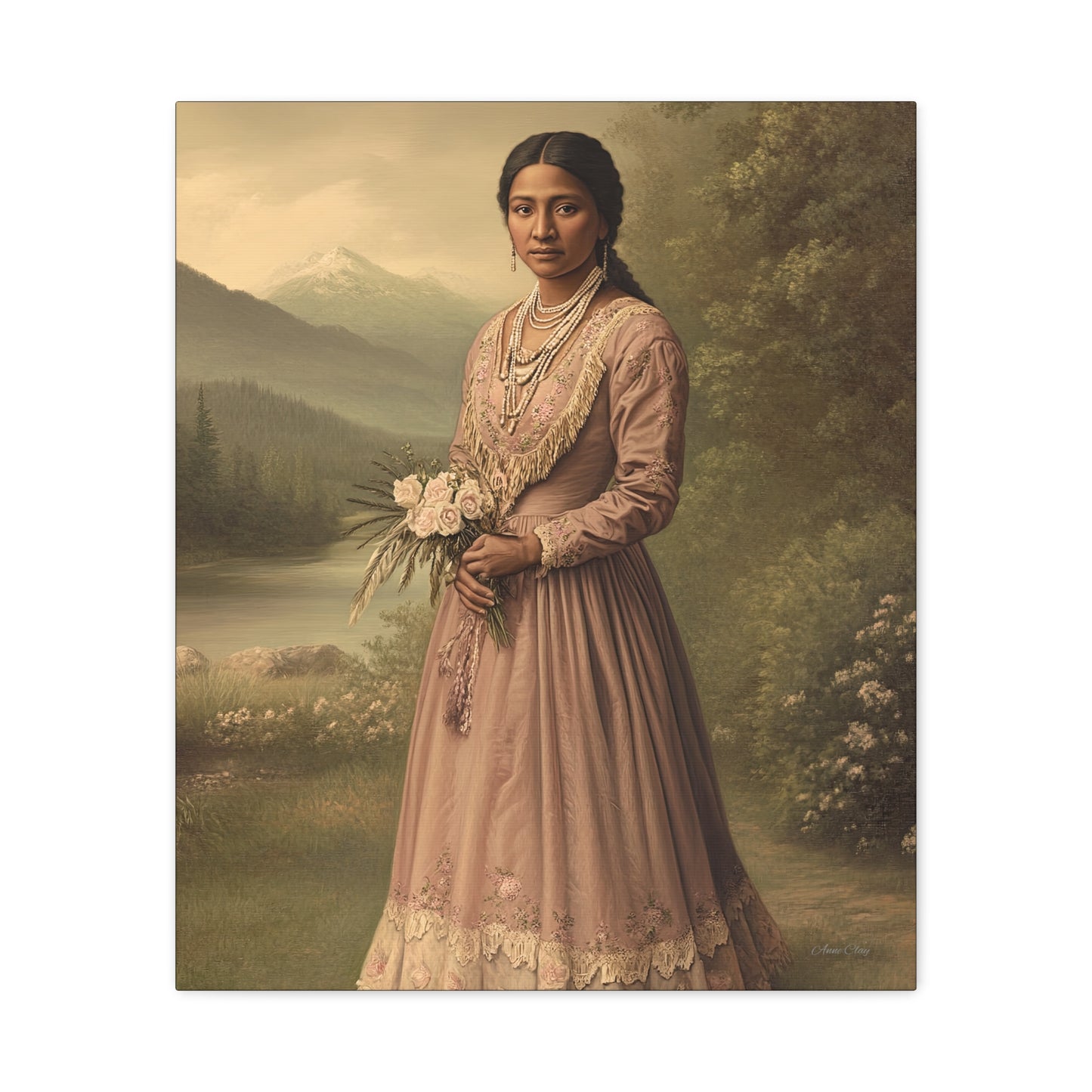 Artistic Stretched Canvas Print: Vintage Portrait, Home Decor, Wall Art, Gift for Art Lovers, Boho Decoration, Unique Gift