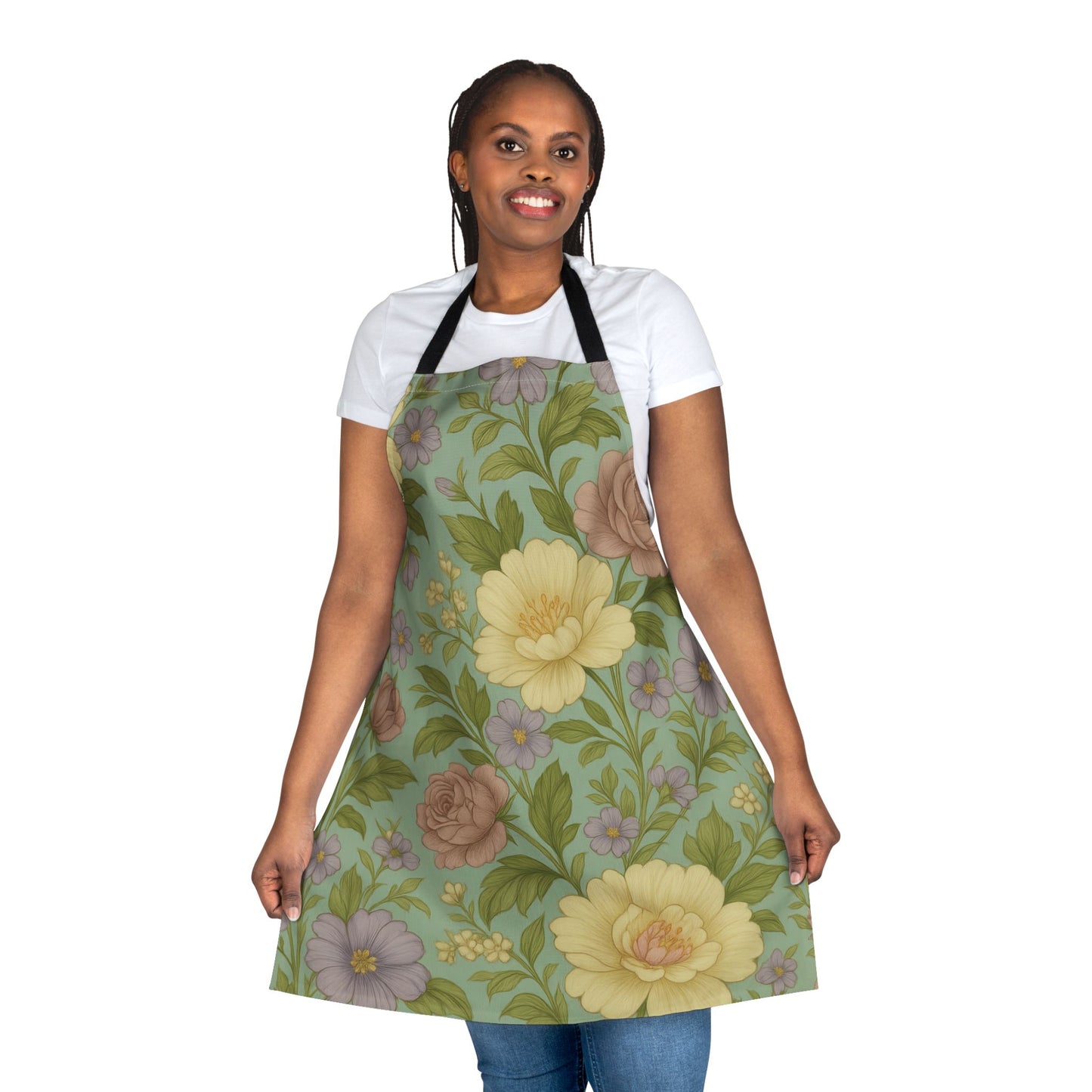 Floral Cooking Apron, Colorful Kitchen Gift, Elegant Chef Apron, Cute Floral Design, Perfect for Baking and Cooking, Mother's Day Gift