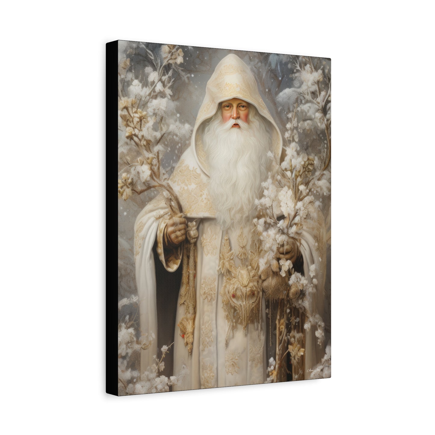 Winter White Santa Matte Canvas, Stretched, 1.25"