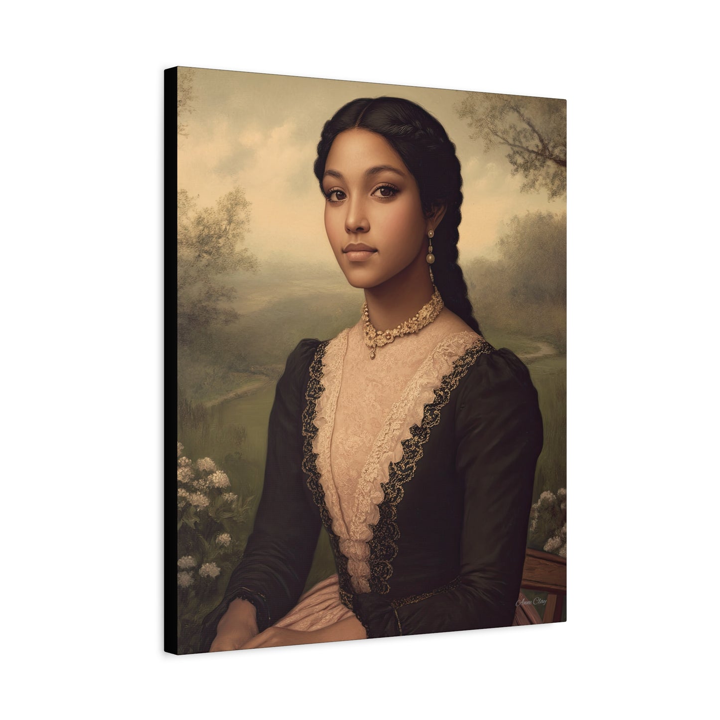 Elegant Stretched Canvas Print of Portrait Art, Vintage Home Decor, Wall Art for Living Room, Gift for Art Lovers, Timeless Design