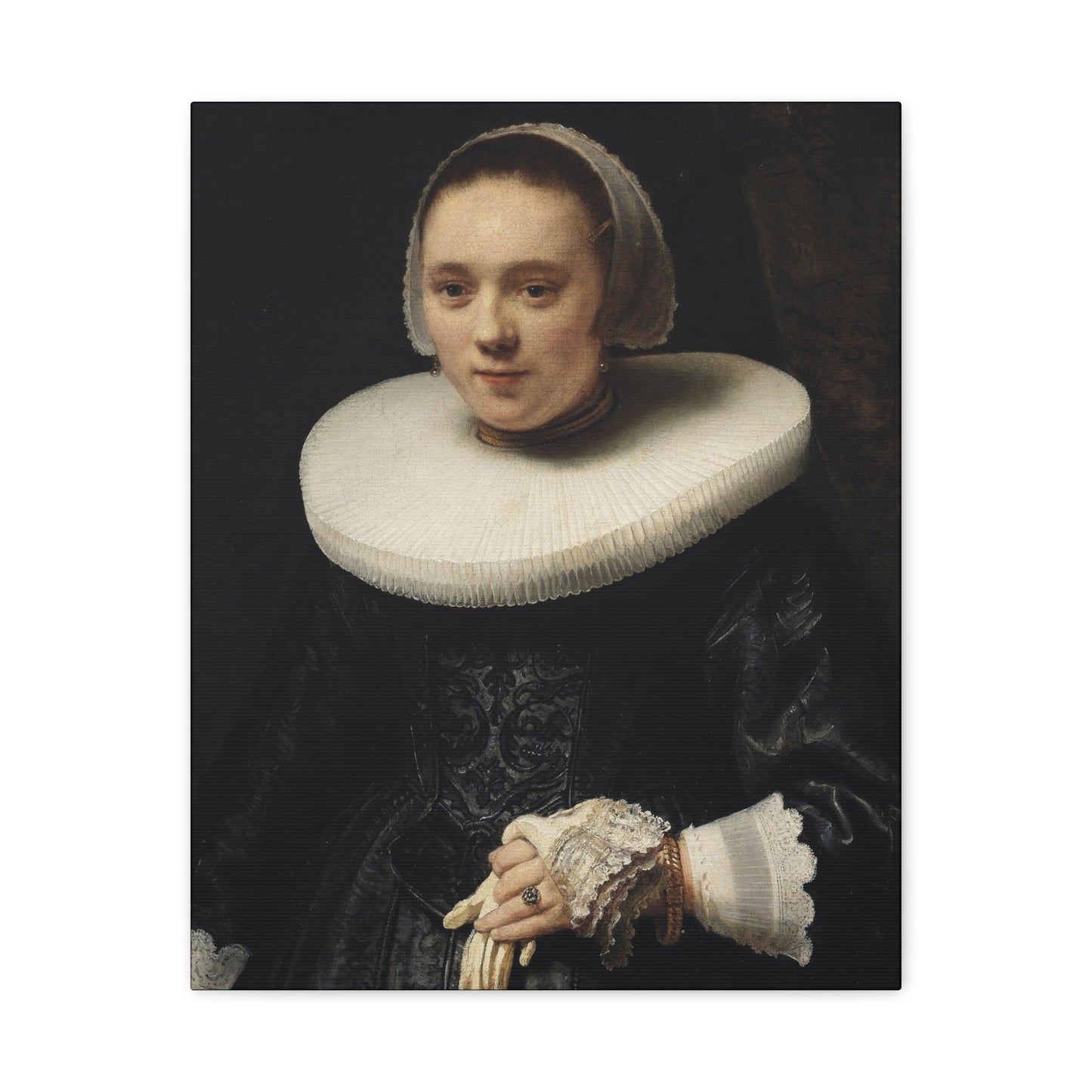 1600's Woman Classic Portrait Matte Canvas Wall Art – Elegant Home Decor for Art Lovers
