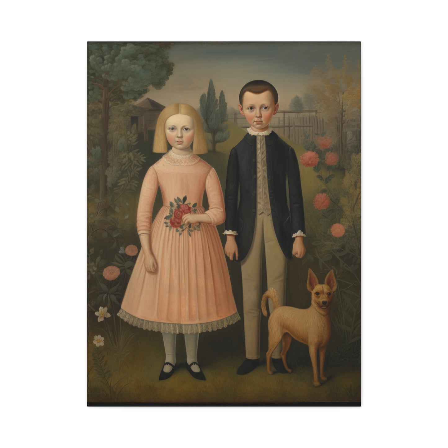 Whimsical Vintage Art Print - Matte Stretched Canvas Wall Decor