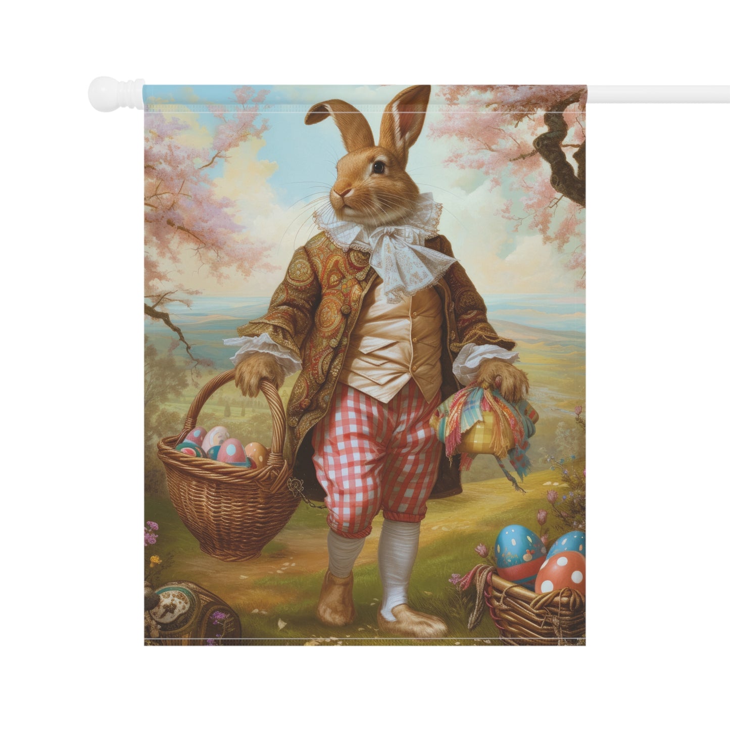 Easter Garden Flag - Vintage Bunny Design