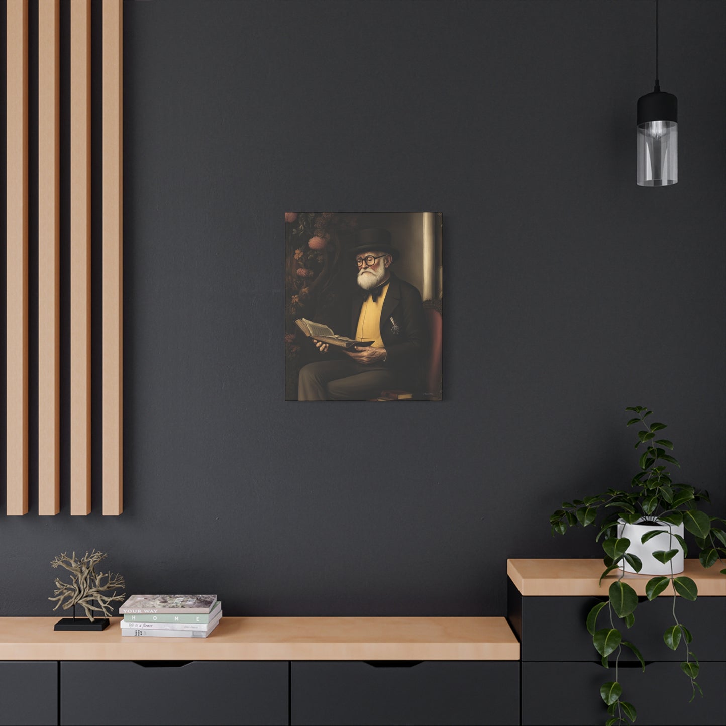 Vintage Literary Canvas Wall Art, Reading Decor, Unique Gift for Book Lovers, Home Office Wall Art, Cozy Vibe Decor
