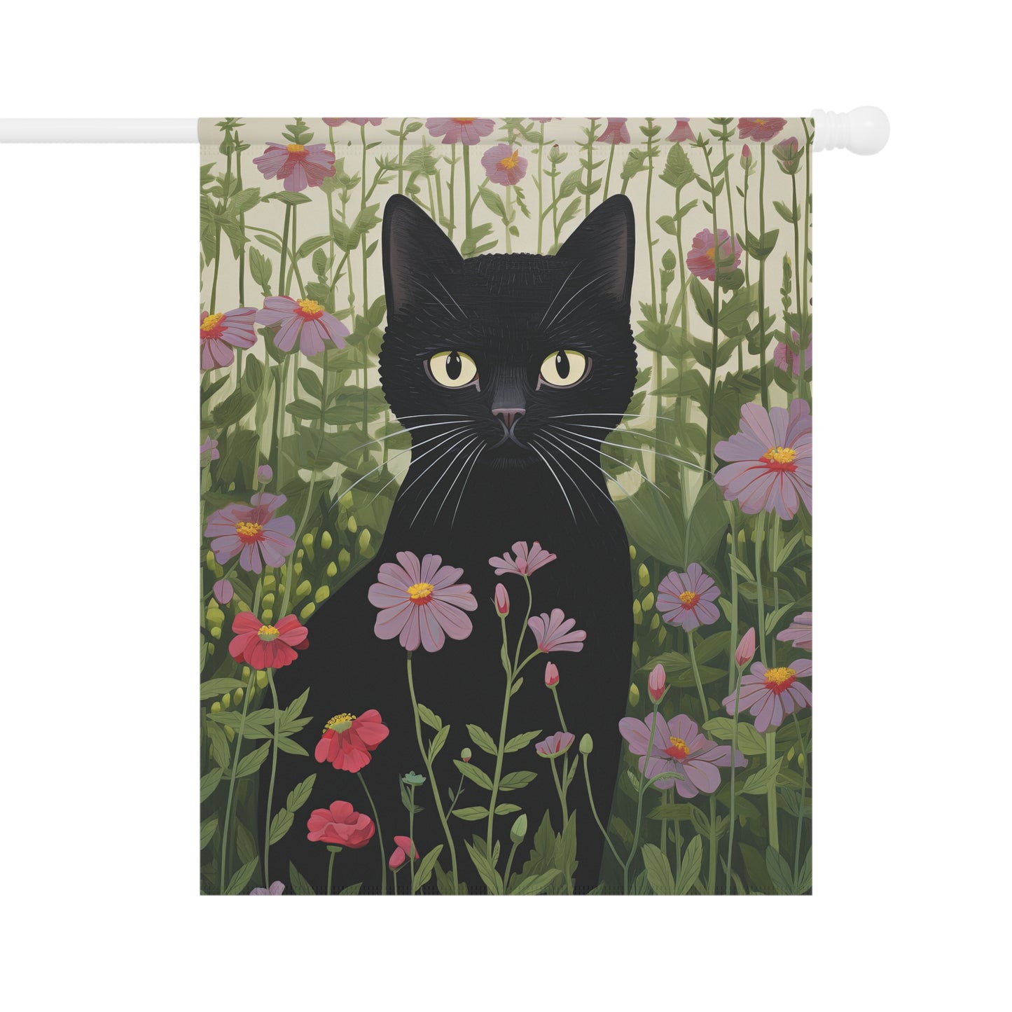 Black Garden Kitty Garden & House Banner