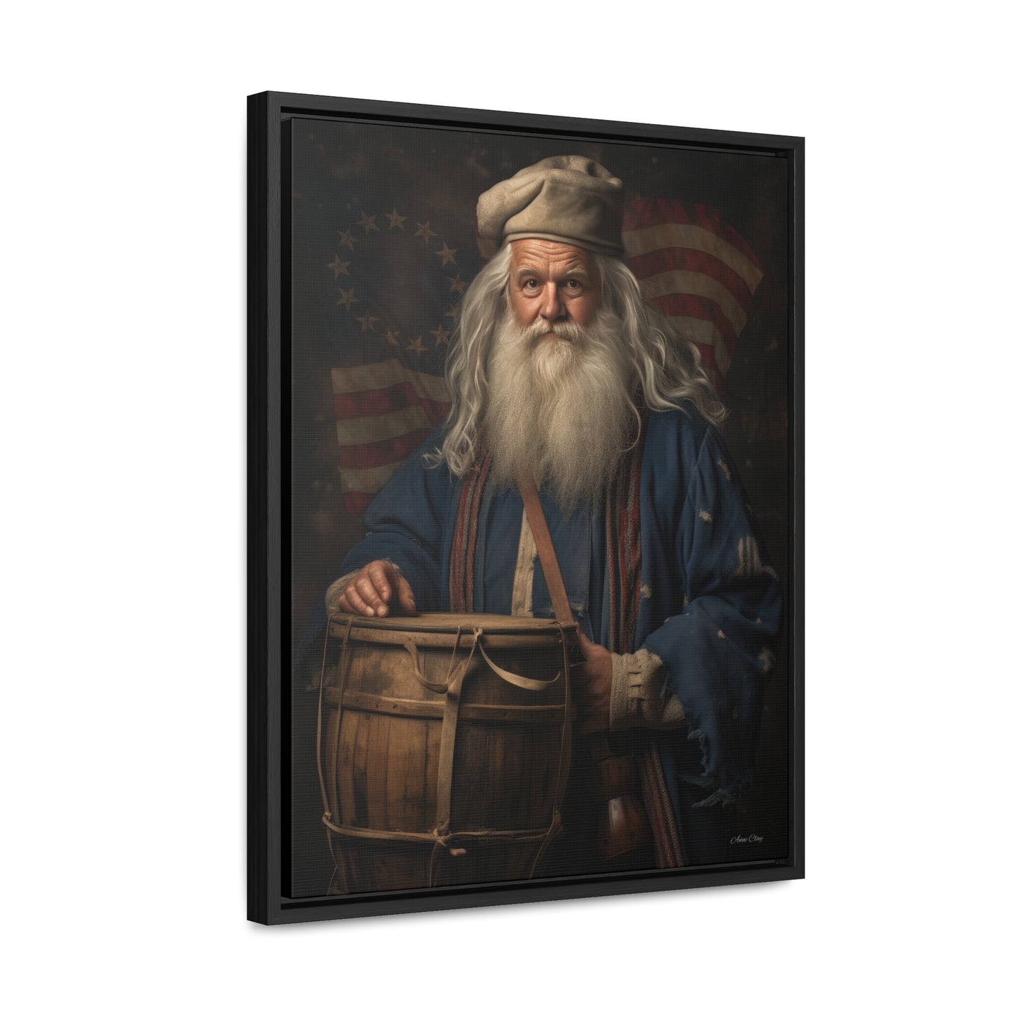Framed Americana Santa Gallery Canvas Wraps, Vertical Frame