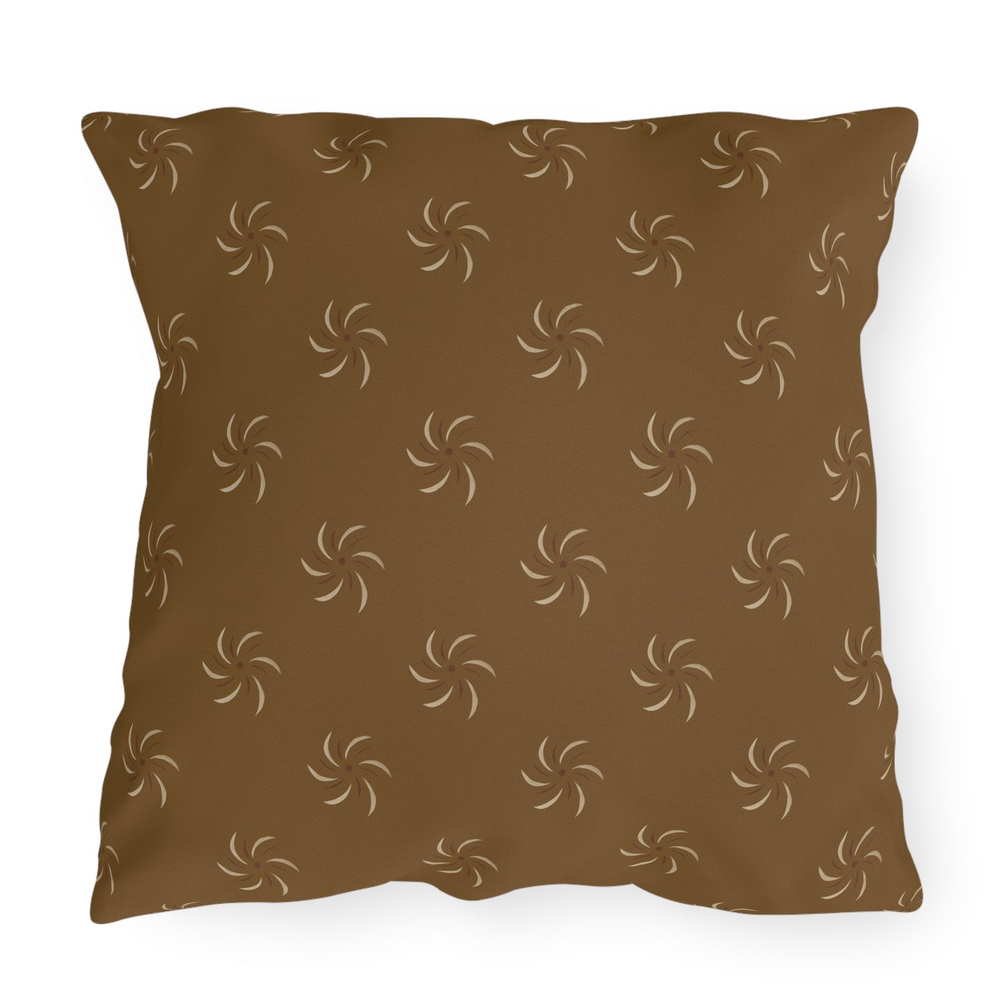 Boho Outdoor Throw Pillow - Earthy Twirl Design for Patio & Garden Decor