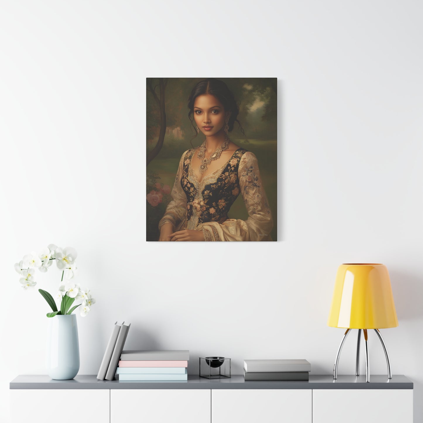 Elegant Floral Canvas Art Print, Wall Décor, Home Decoration, Gift for Her, Feminine Artwork, Vintage Inspired