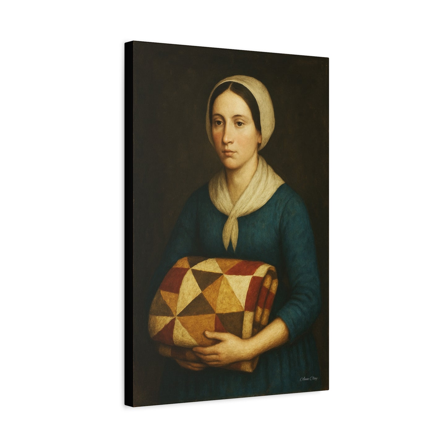 Elegant Stretched Canvas Art, Vintage Woman Portrait, Home Decor, Wall Art, Gift, Cottagecore Style, Art Print