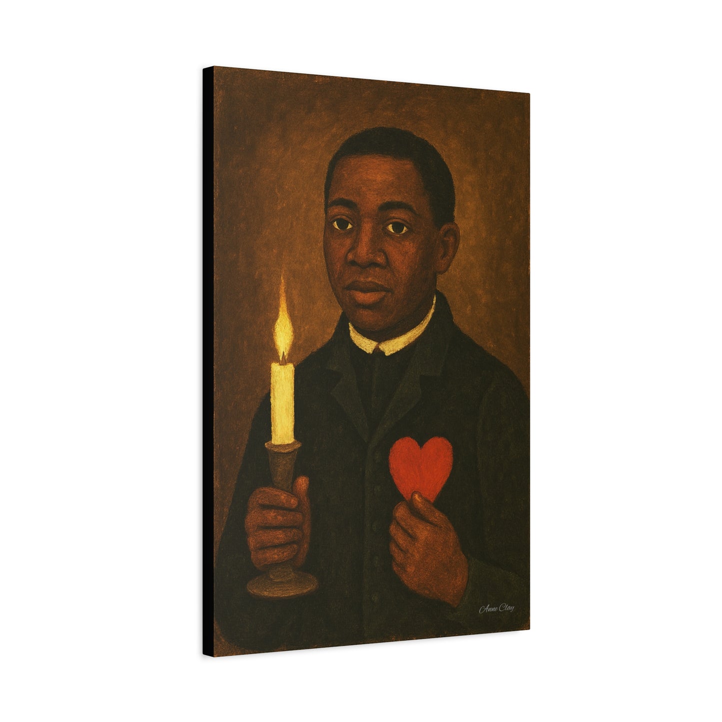 Heartfelt Canvas Art Print | Spiritual Home Decor, Black History Month, Candle Holder, Motivational Wall Art