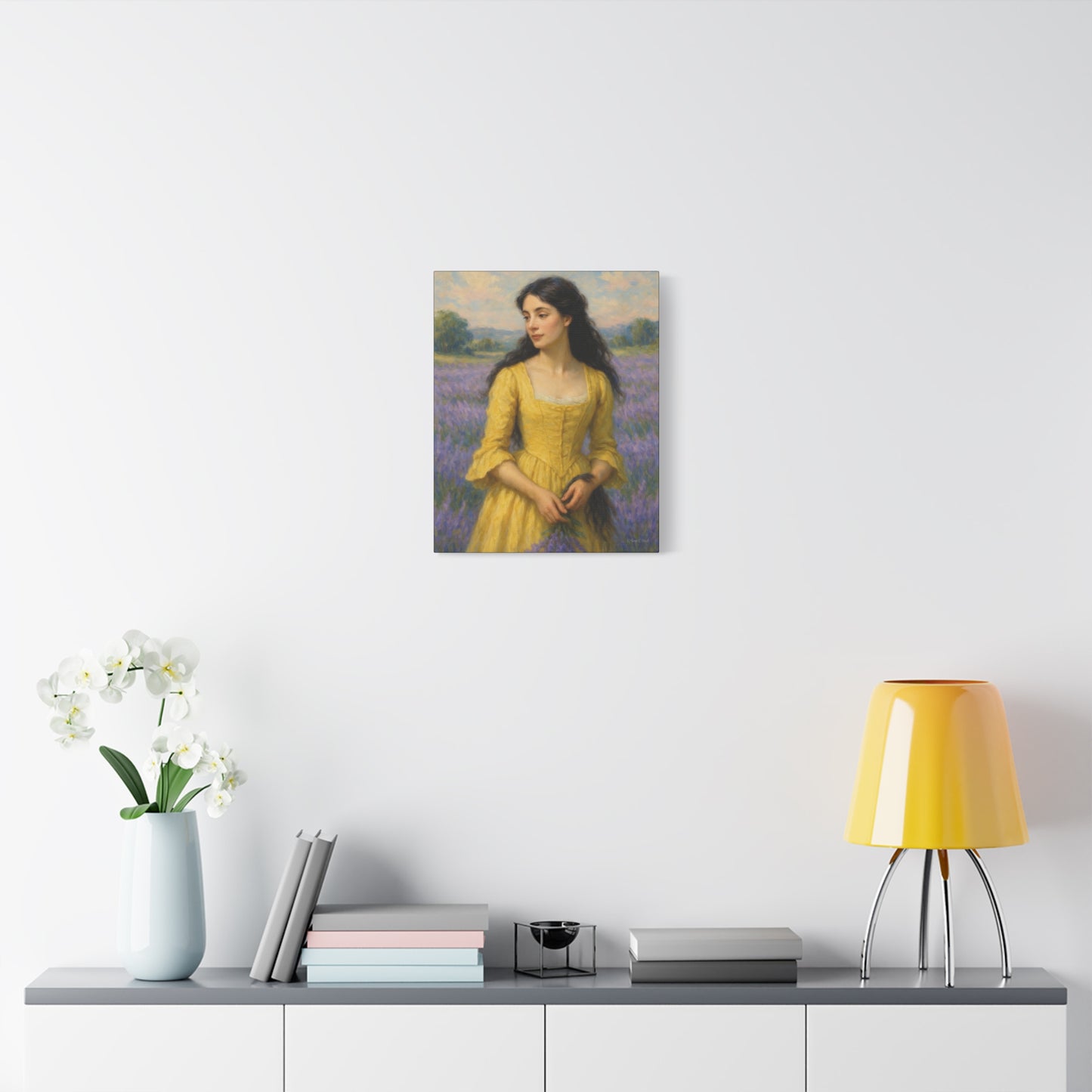 Stretched Canvas Art Print, Floral Decor, Wall Art for Living Room, Lavender Fields
